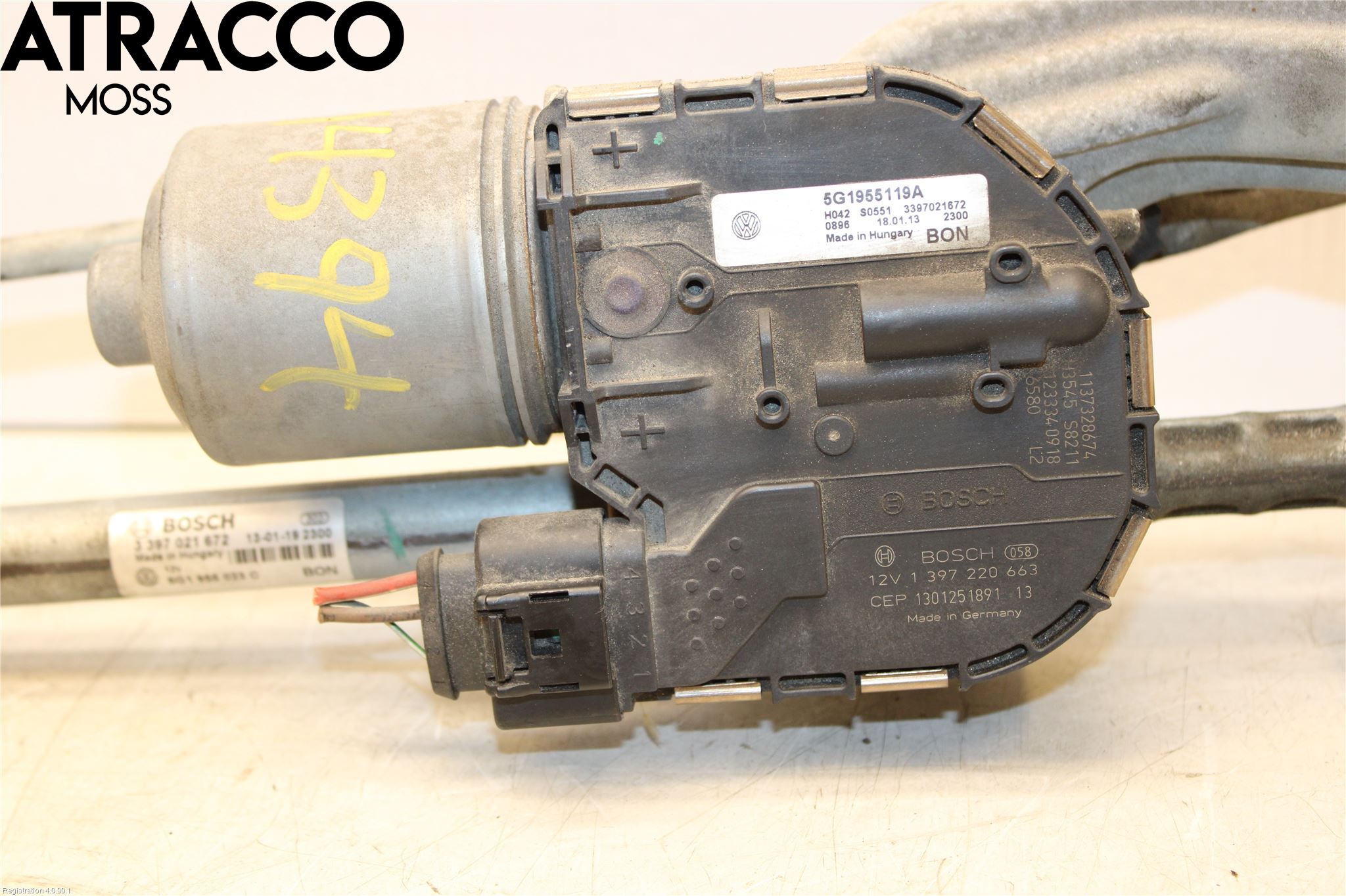 Volkswagen VW GOLF / E-GOLF VII 13-20 Torkarmotor Vindruta