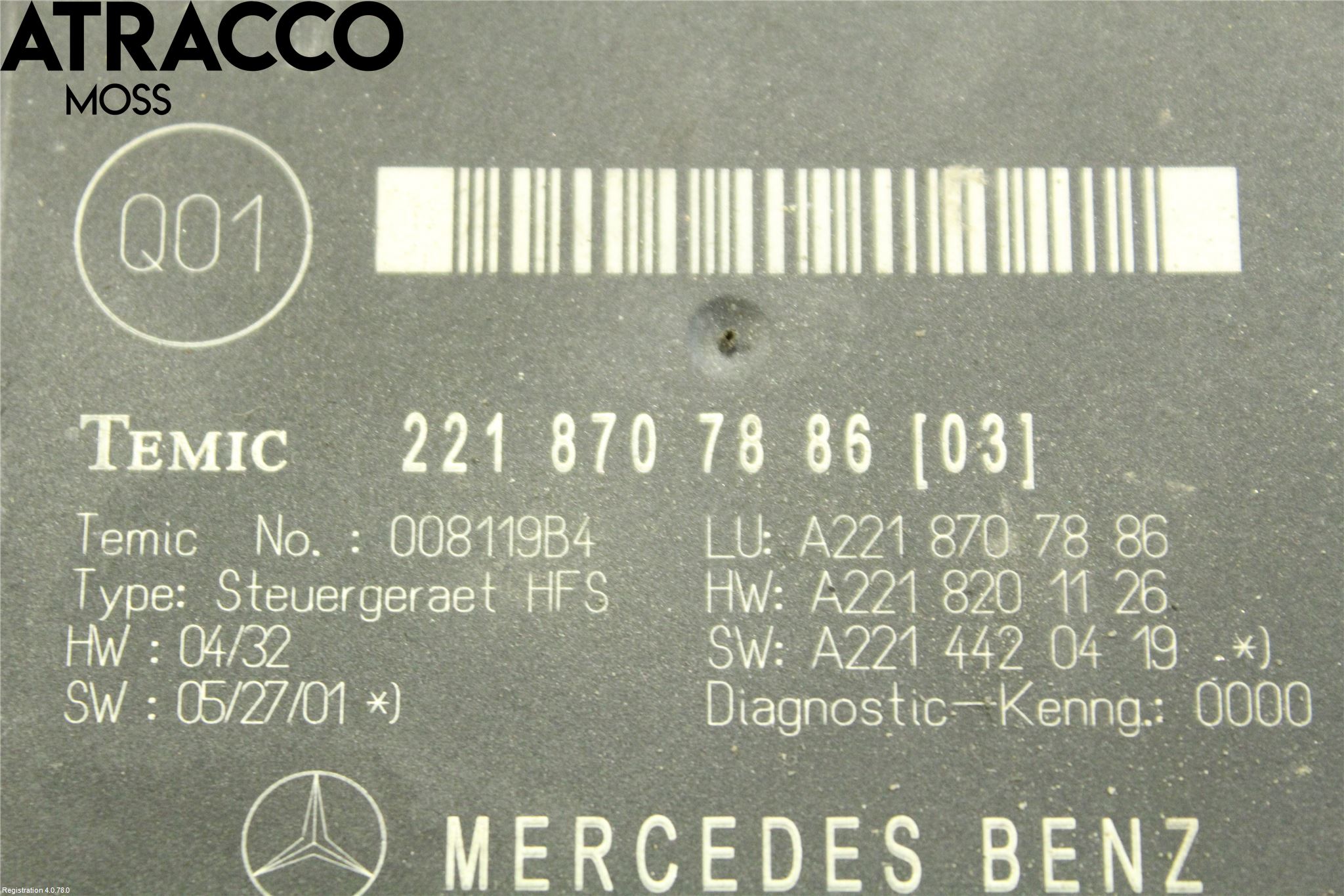 Mercedes-Benz MB S-KLASS (W221) 05-13 Styrenhet Baklucka