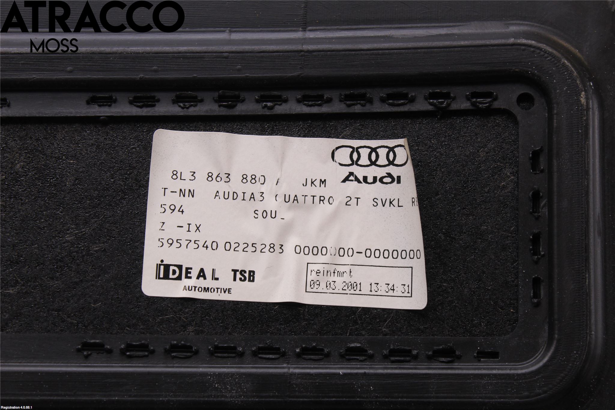 Audi A3/S3     96-03 Inrbagagerumklädsel-Golv