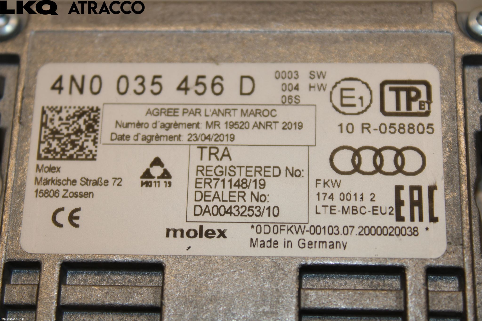 Audi E-TRON, S GE 19- Antennförstärkare
