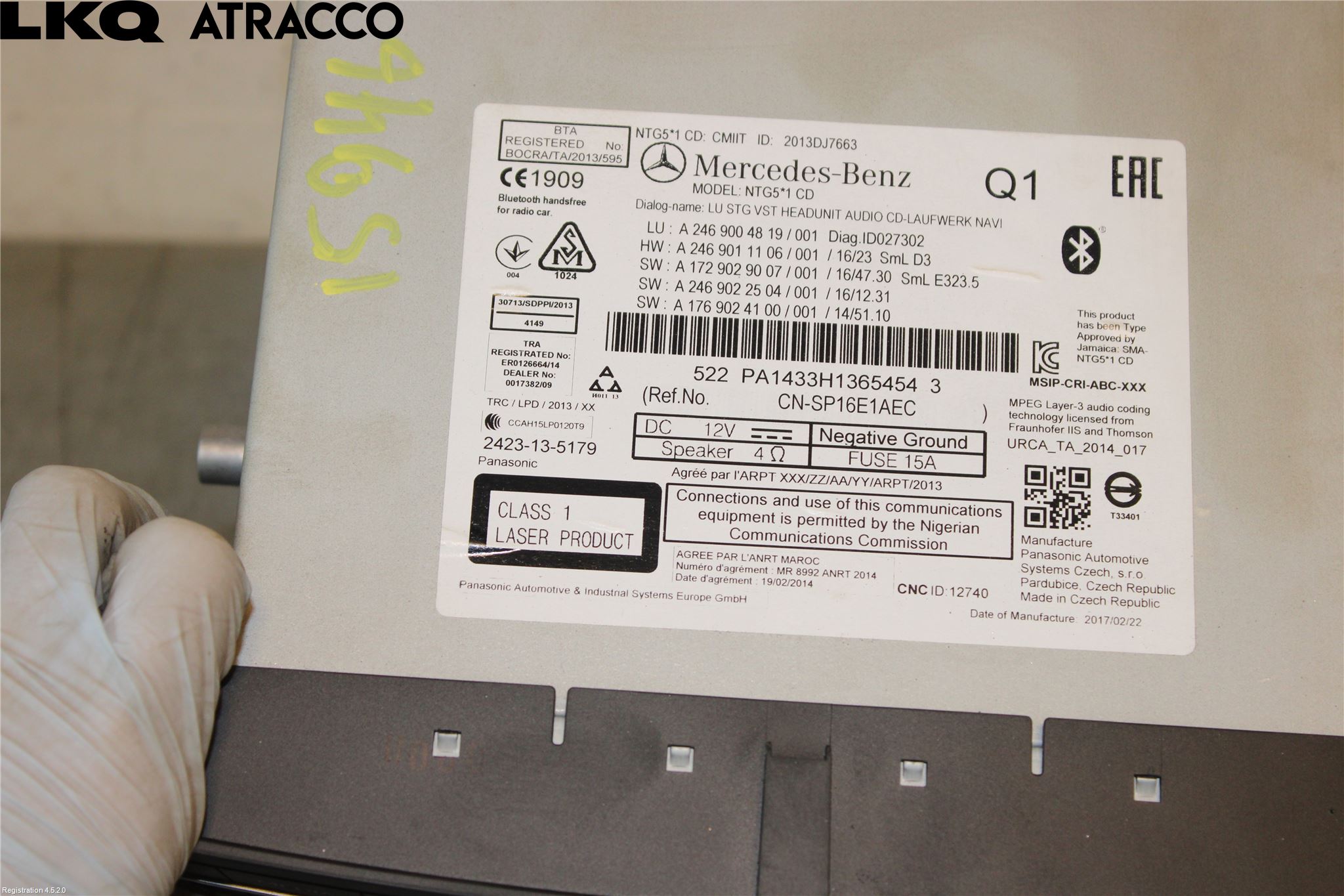Mercedes-Benz MB B-KLASS (W246/W242) 12-19 Cd Radio - Multimediapanel