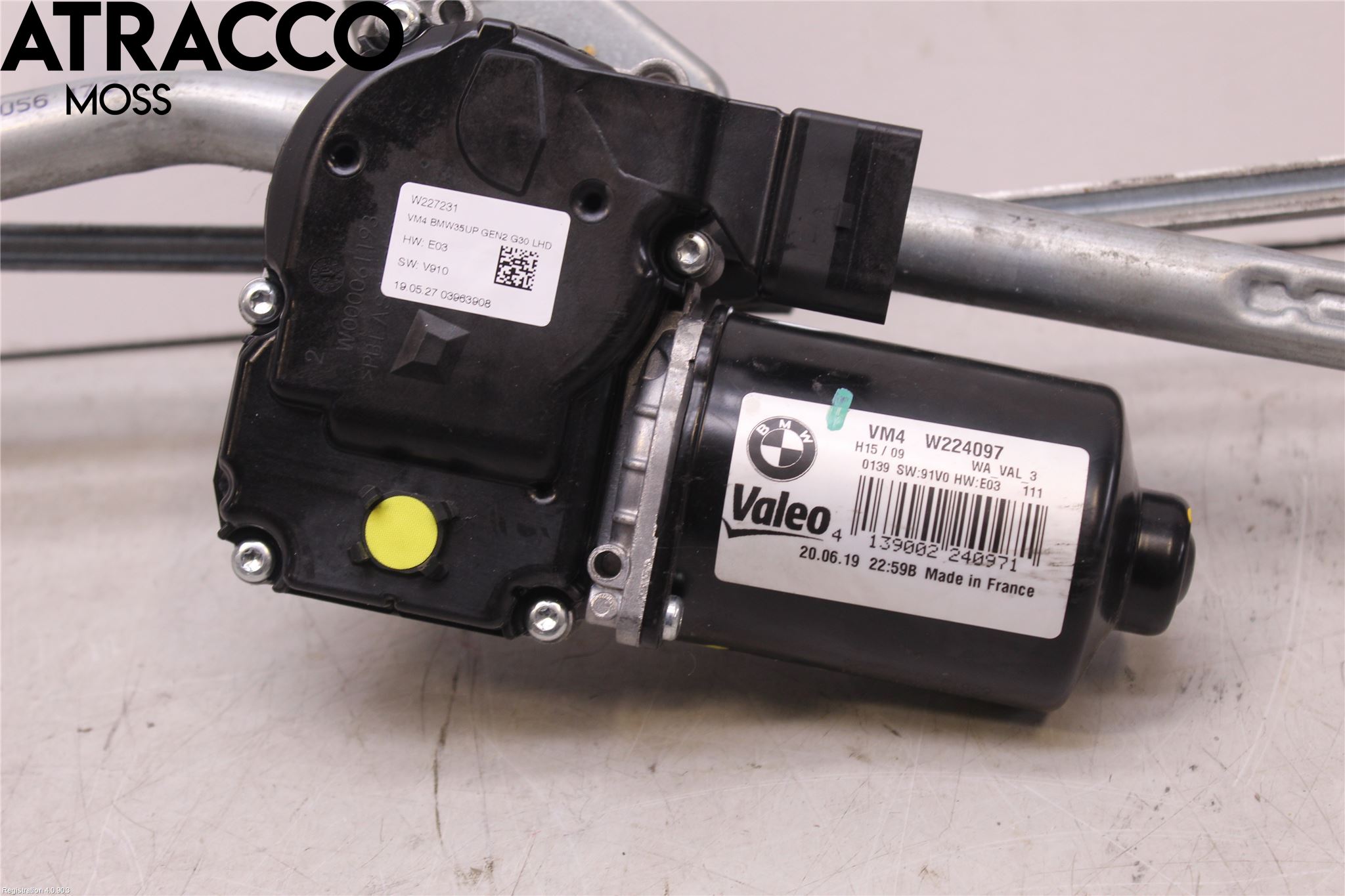 BMW 5 G30/G31/F90 17-23 Torkarmotor Vindruta