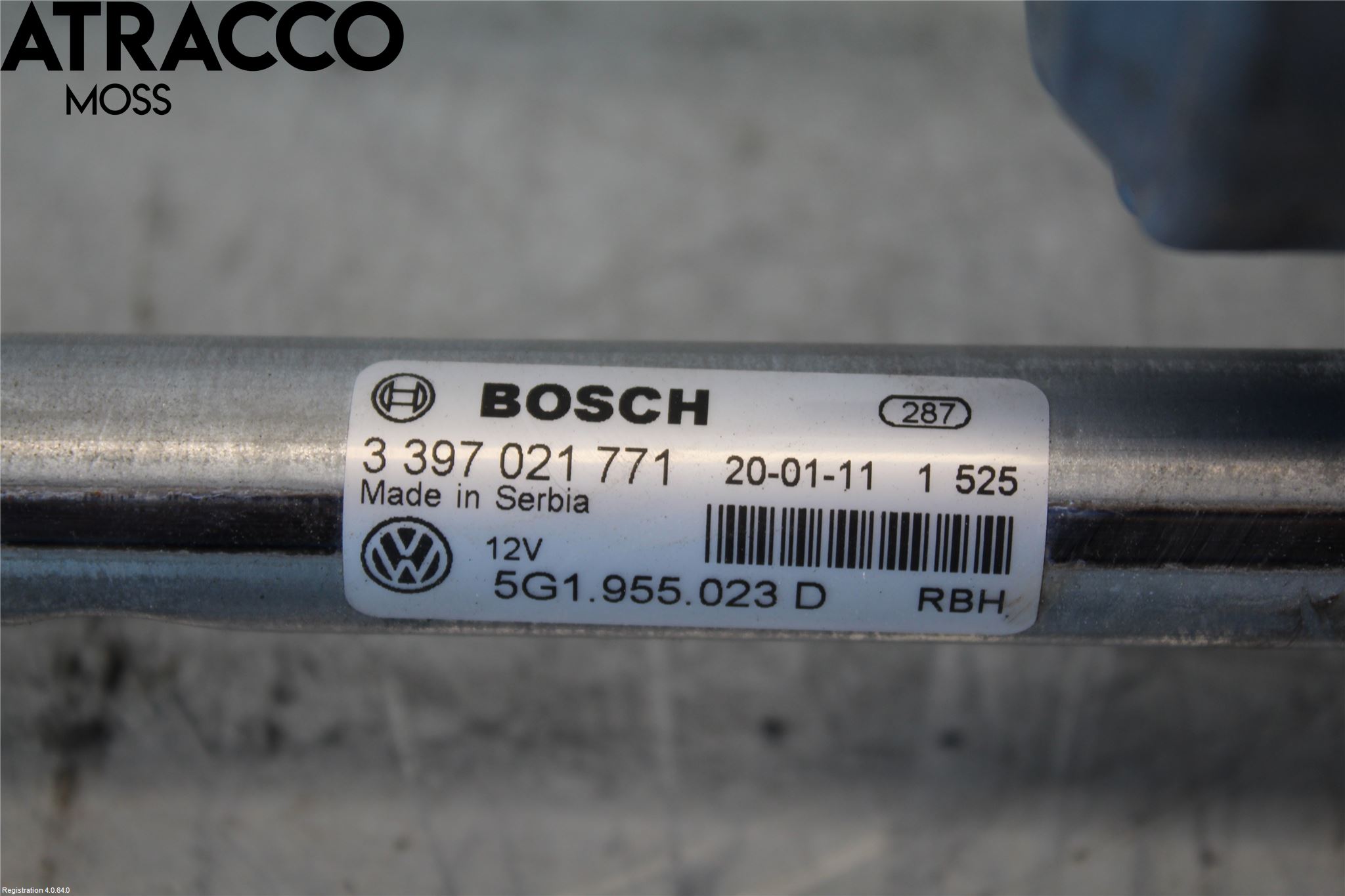 Volkswagen VW GOLF / E-GOLF VII 13-20 Torkarmotor Vindruta