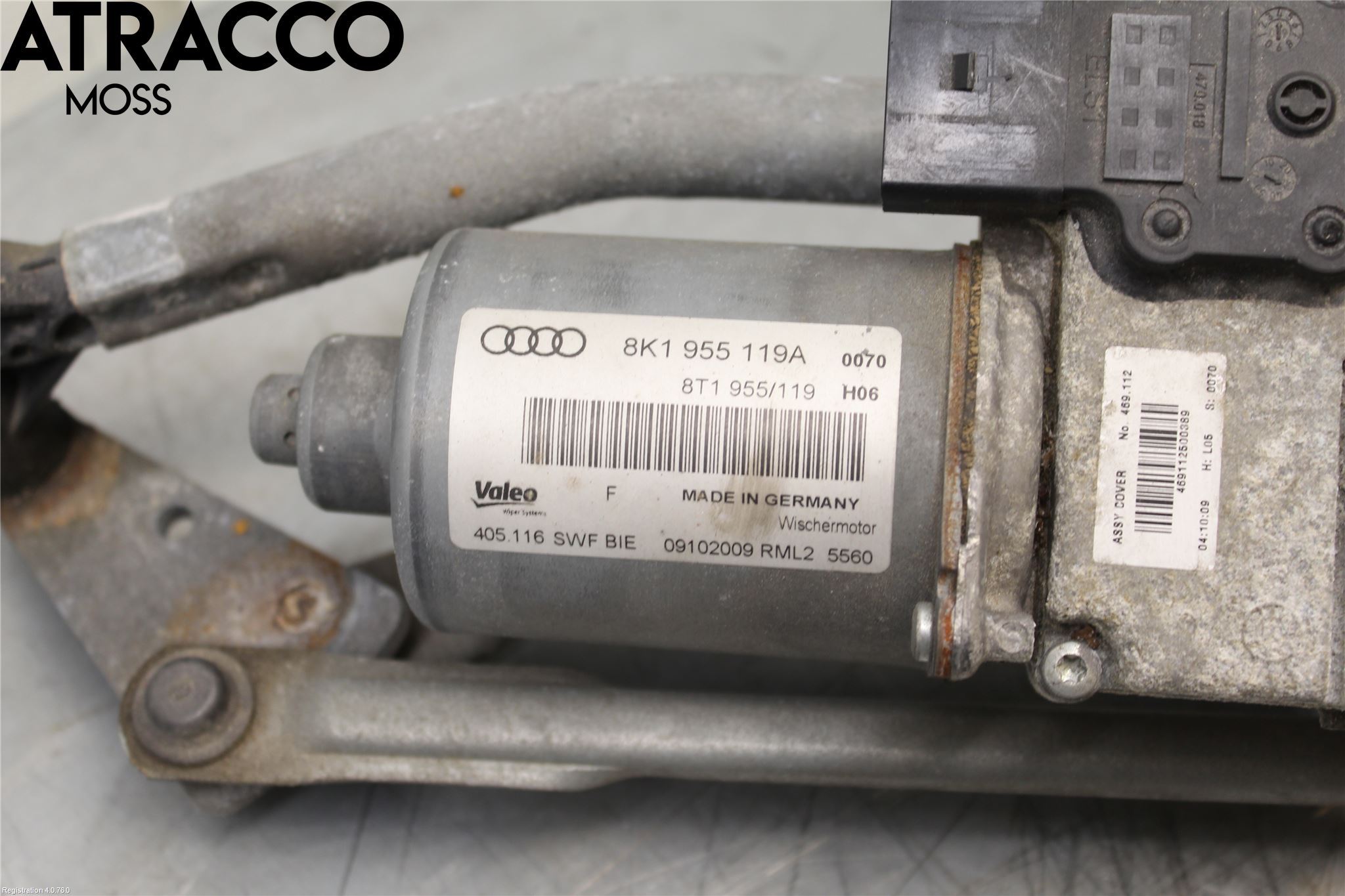 Audi A4/S4 08-11 Torkarmotor Vindruta