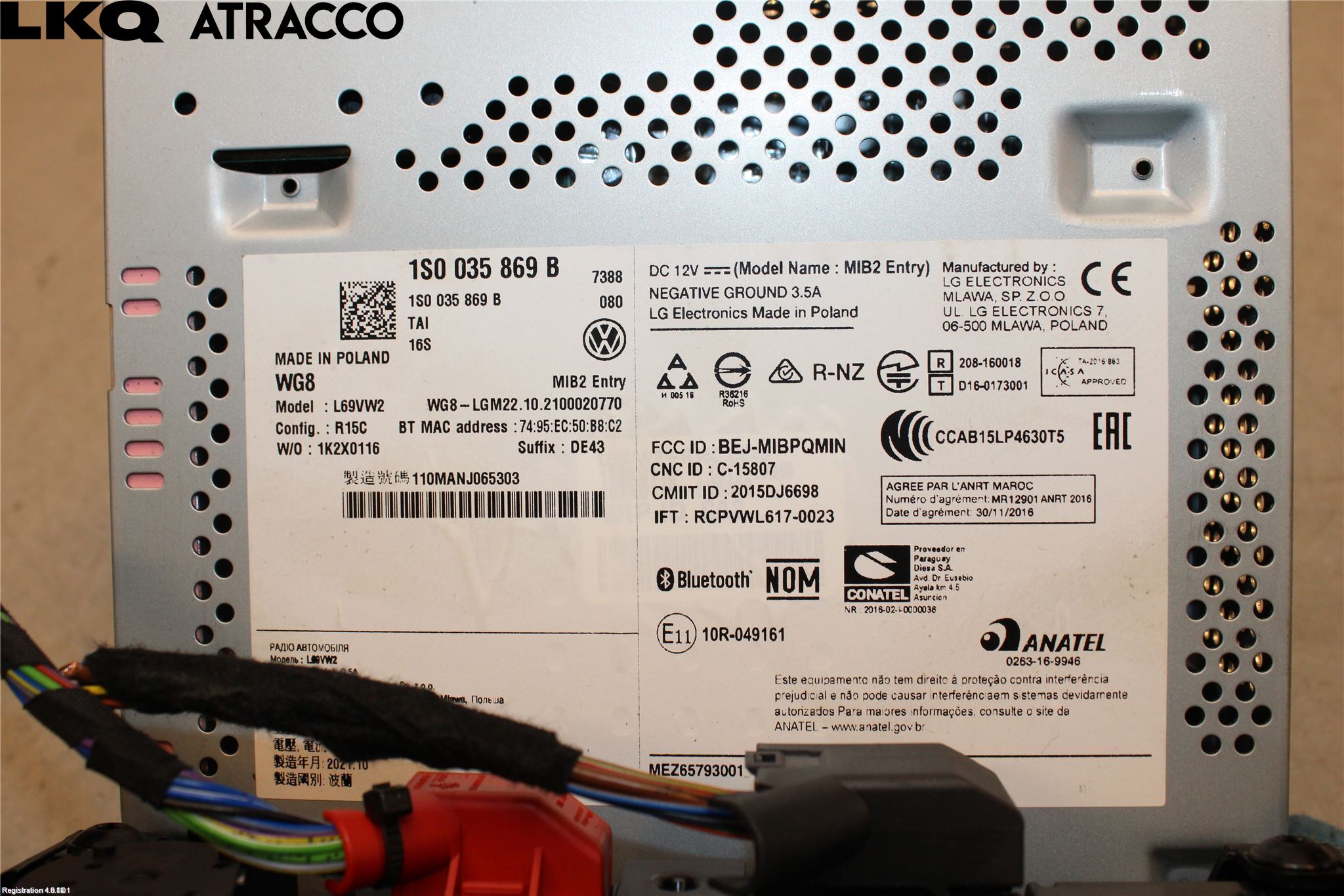 Volkswagen VW UP! / E-UP! Radio