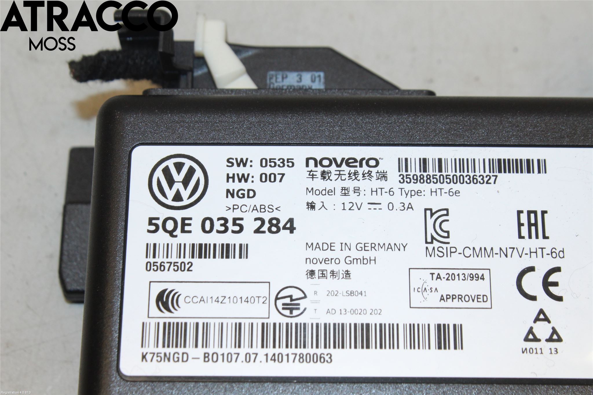 Volkswagen VW GOLF / E-GOLF VII 13-20 Styrenhet Övrigt