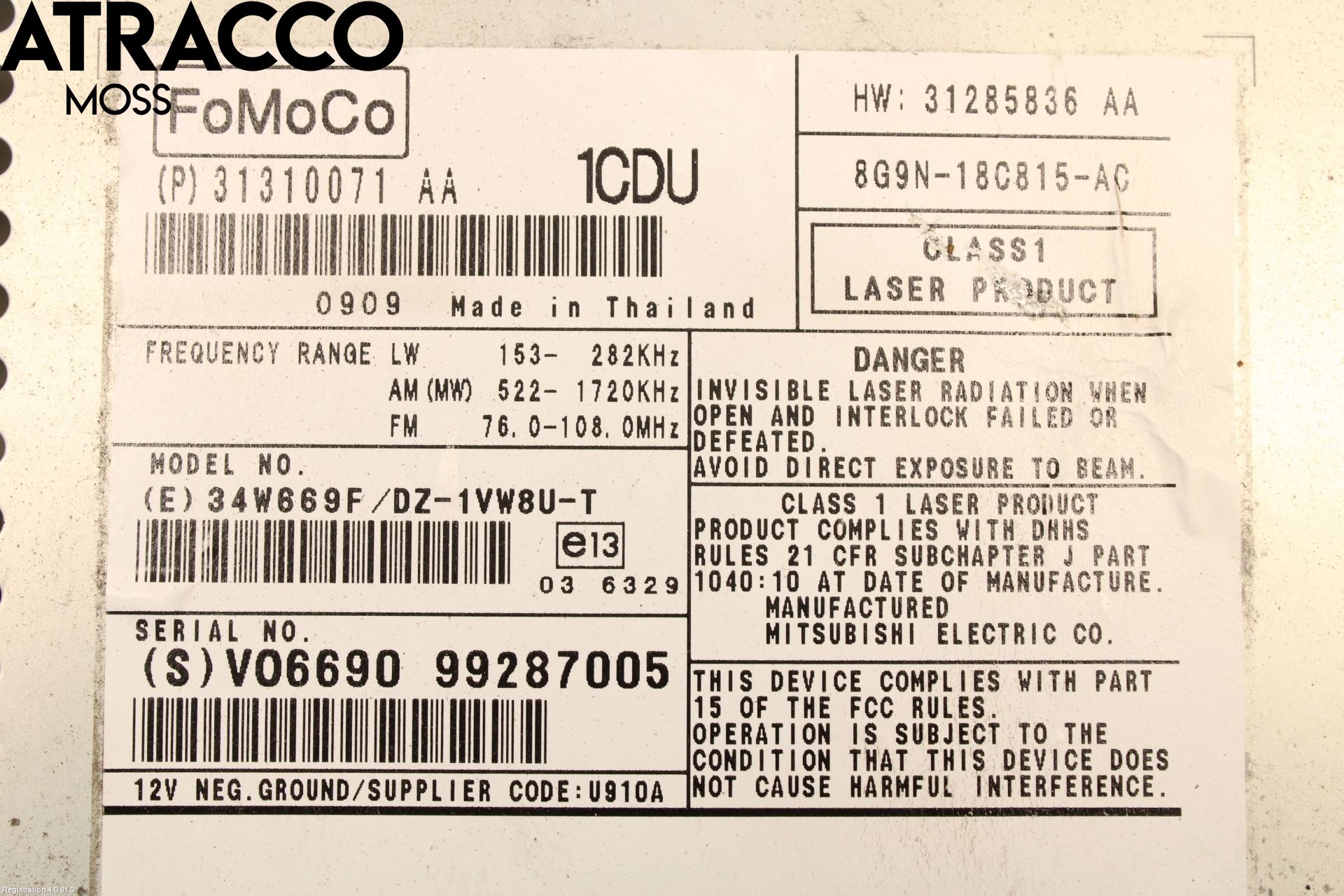 Volvo XC60 09-13 Cd Radio - Multimediapanel