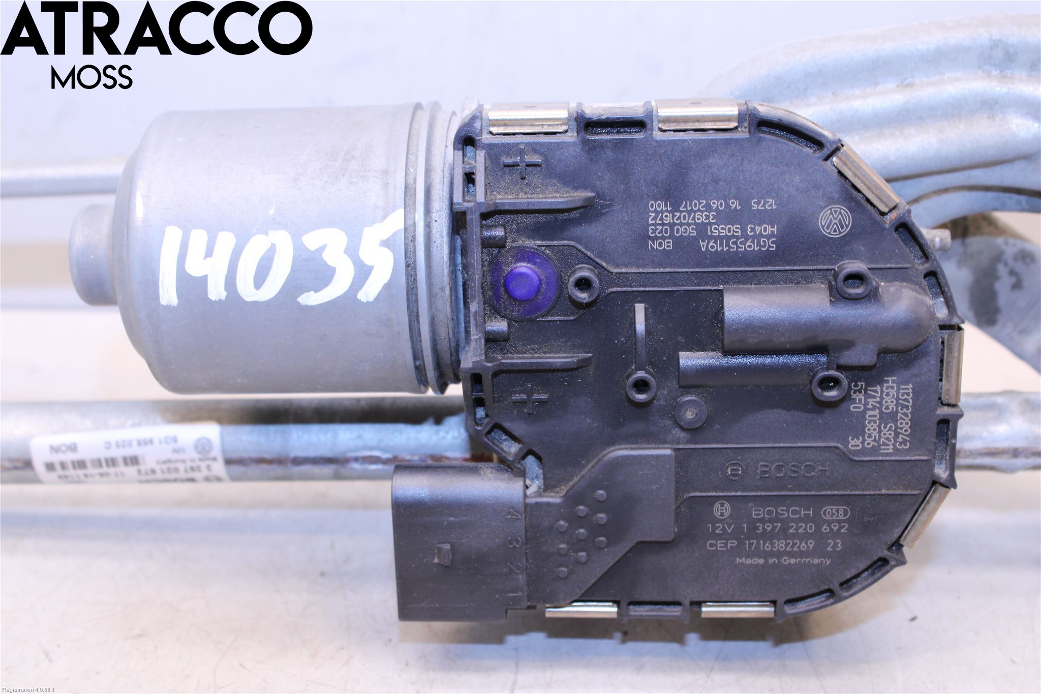 Volkswagen VW GOLF / E-GOLF VII 13-20 Torkarmotor Vindruta