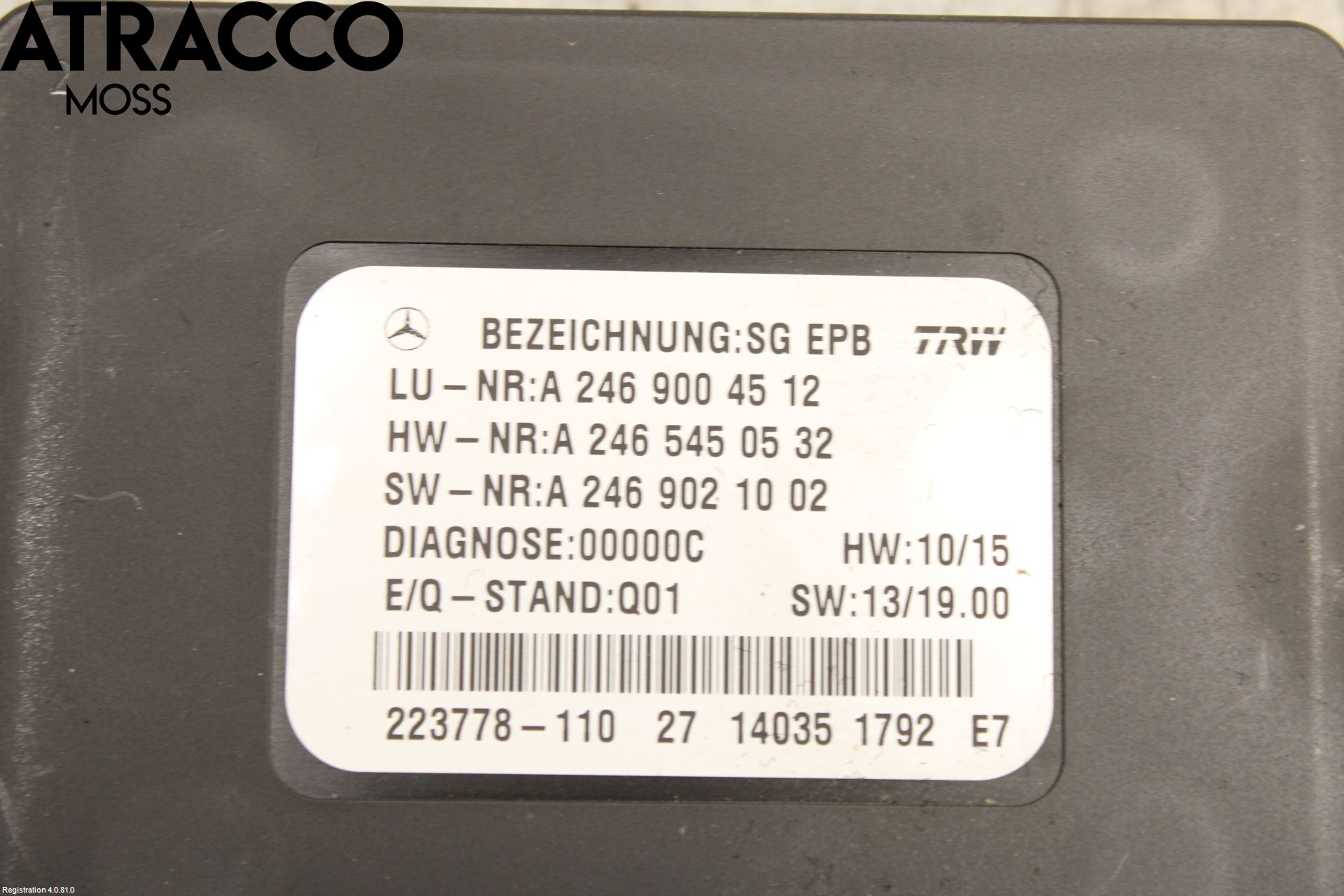 Mercedes-Benz MB A-KLASS (W176) 13-18 Styrenhet Parkbroms Epb