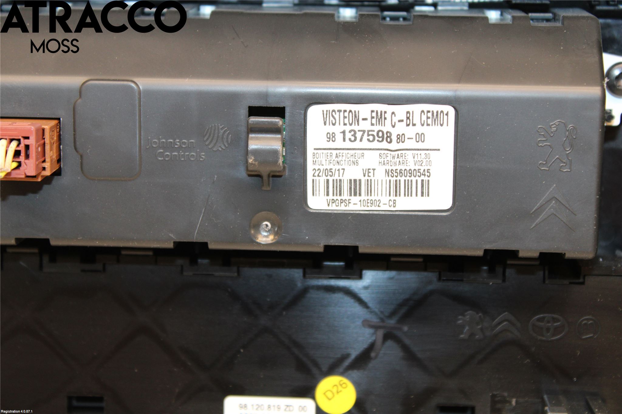 Toyota YARIS VERSO P1 00-05 Kontrolldisplay