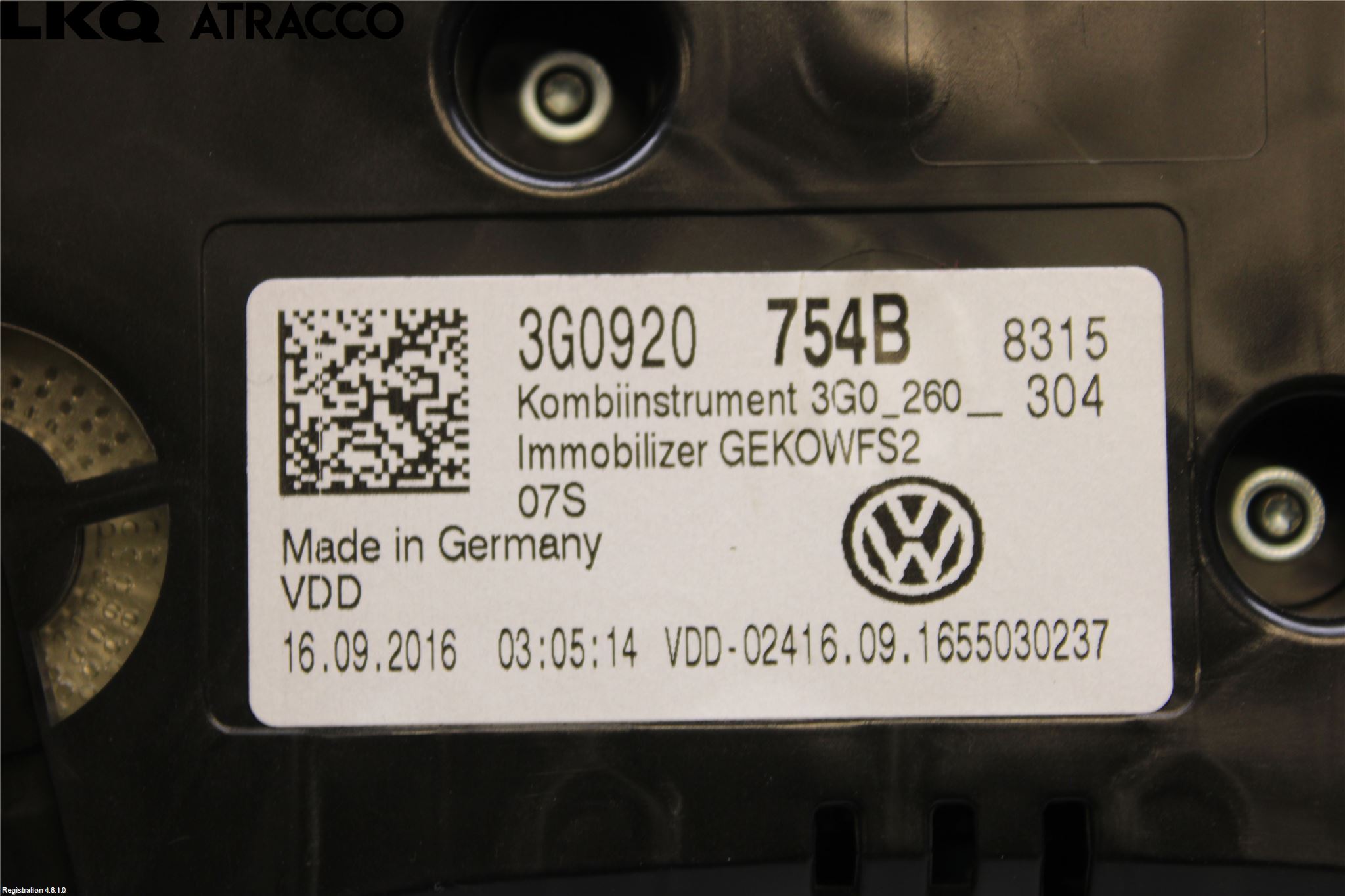 Volkswagen VW PASSAT 15-19 Instrument Komb