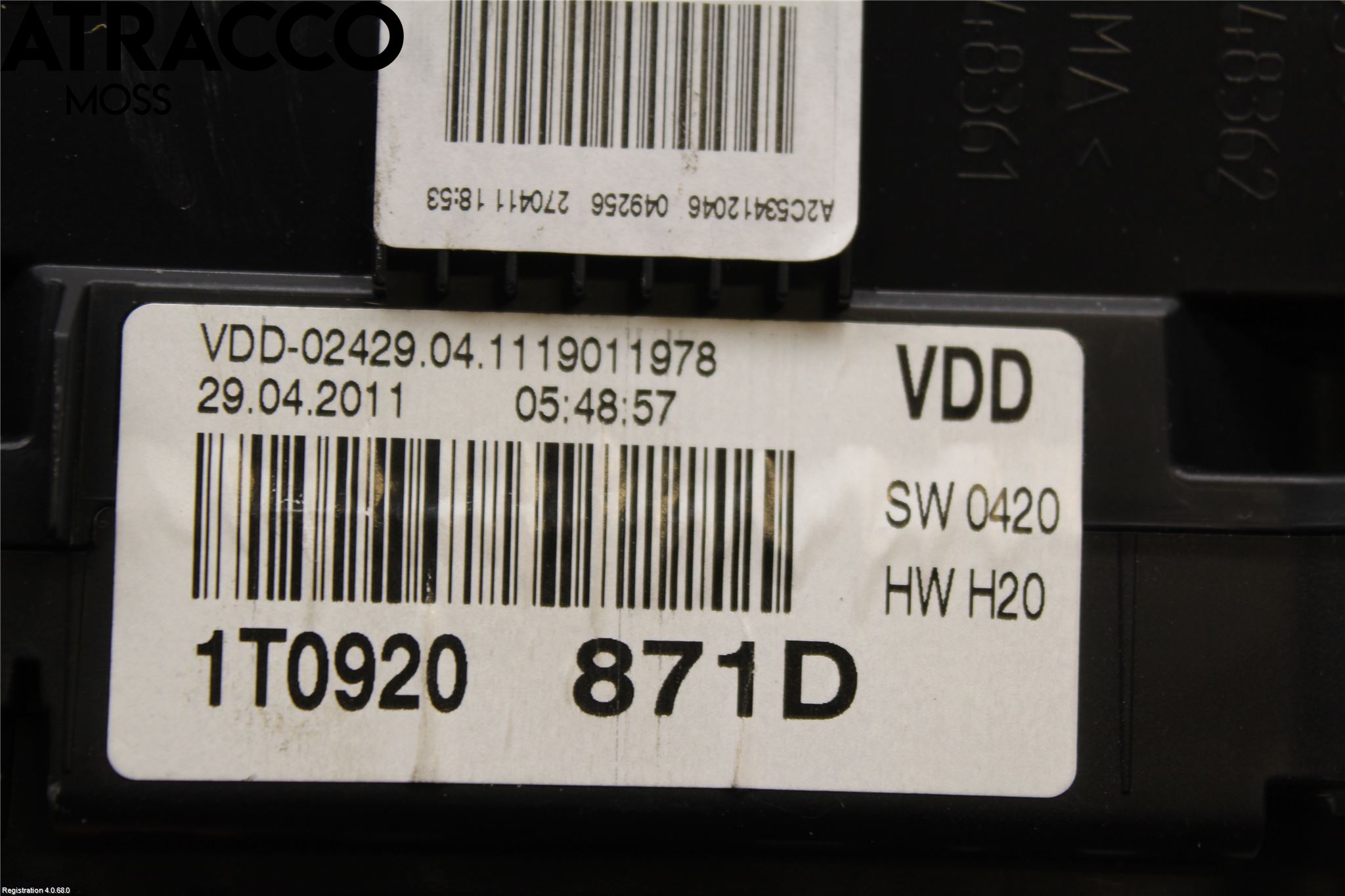 Volkswagen VW TOURAN 10-15 Instrument Komb