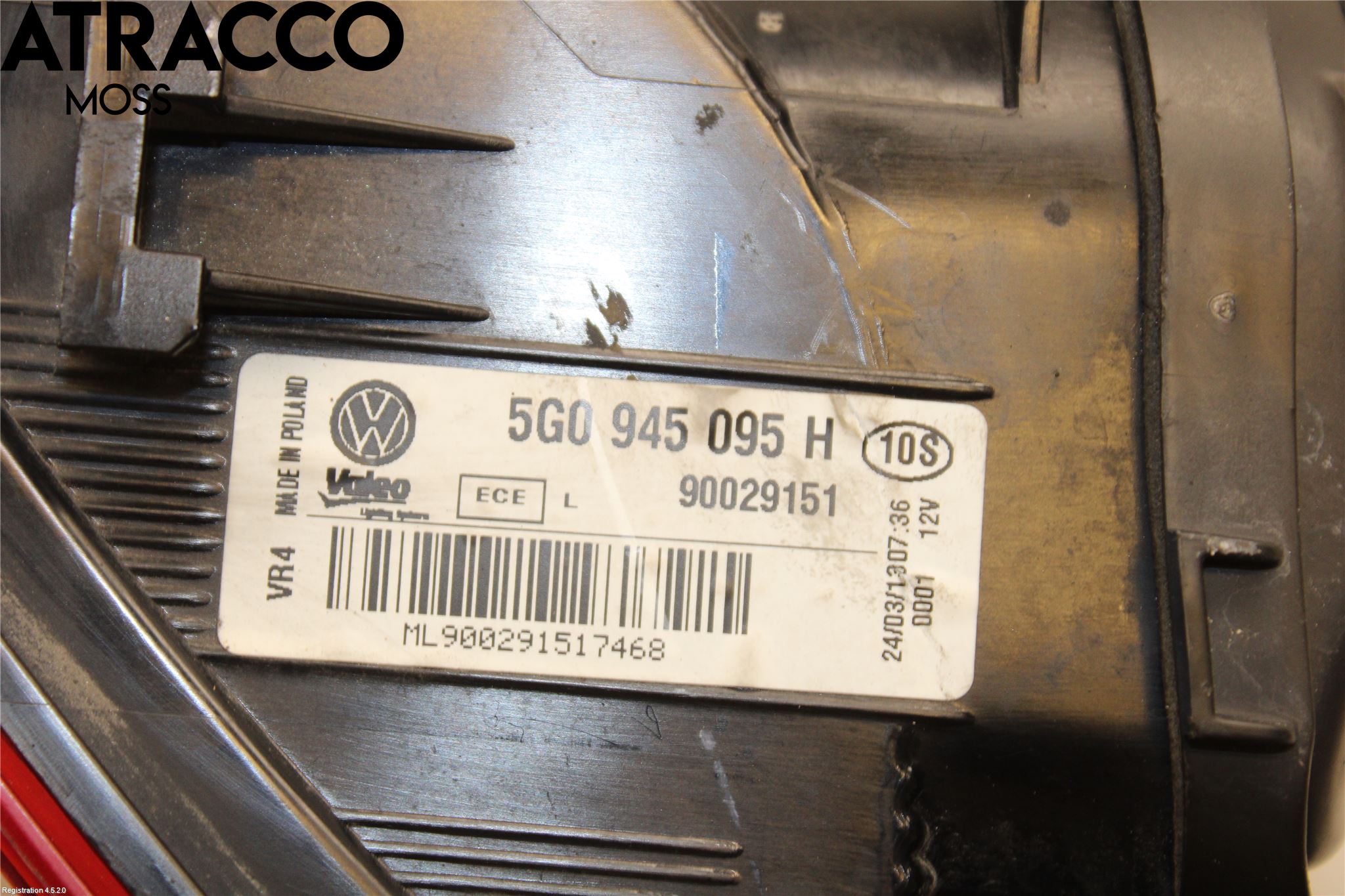 Volkswagen VW GOLF / E-GOLF VII 13-20 Bakljus Vänster