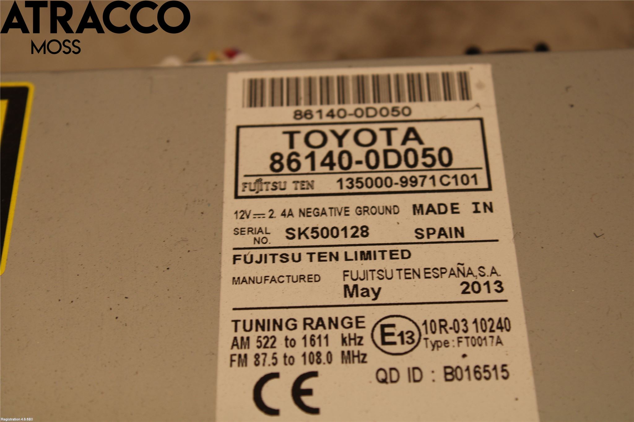 Toyota YARIS XP130 12-14 Cd Radio - Multimediapanel