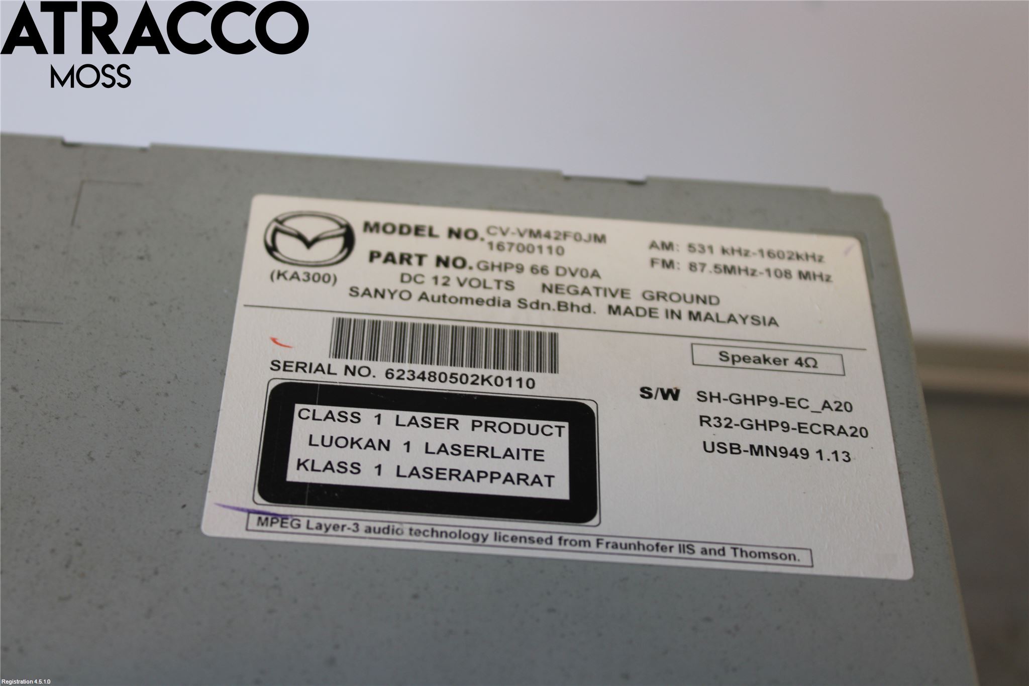 Mazda 6 13- Cd Radio - Multimediapanel