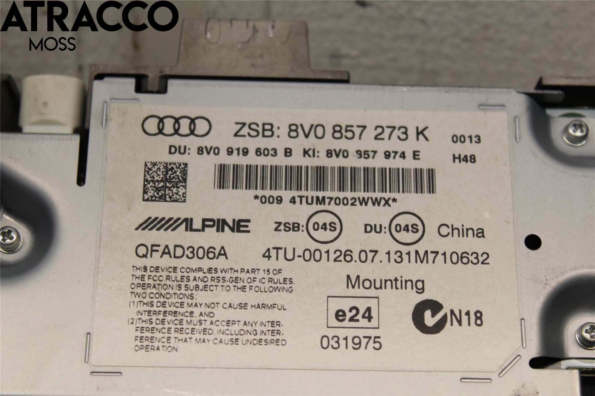 Audi A3/S3 8V 13-20 Multifunktionsdisplay