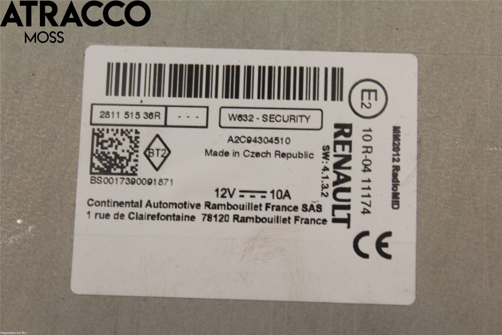 Renault ZOE/E-TECH 13- Cd Radio - Multimediapanel