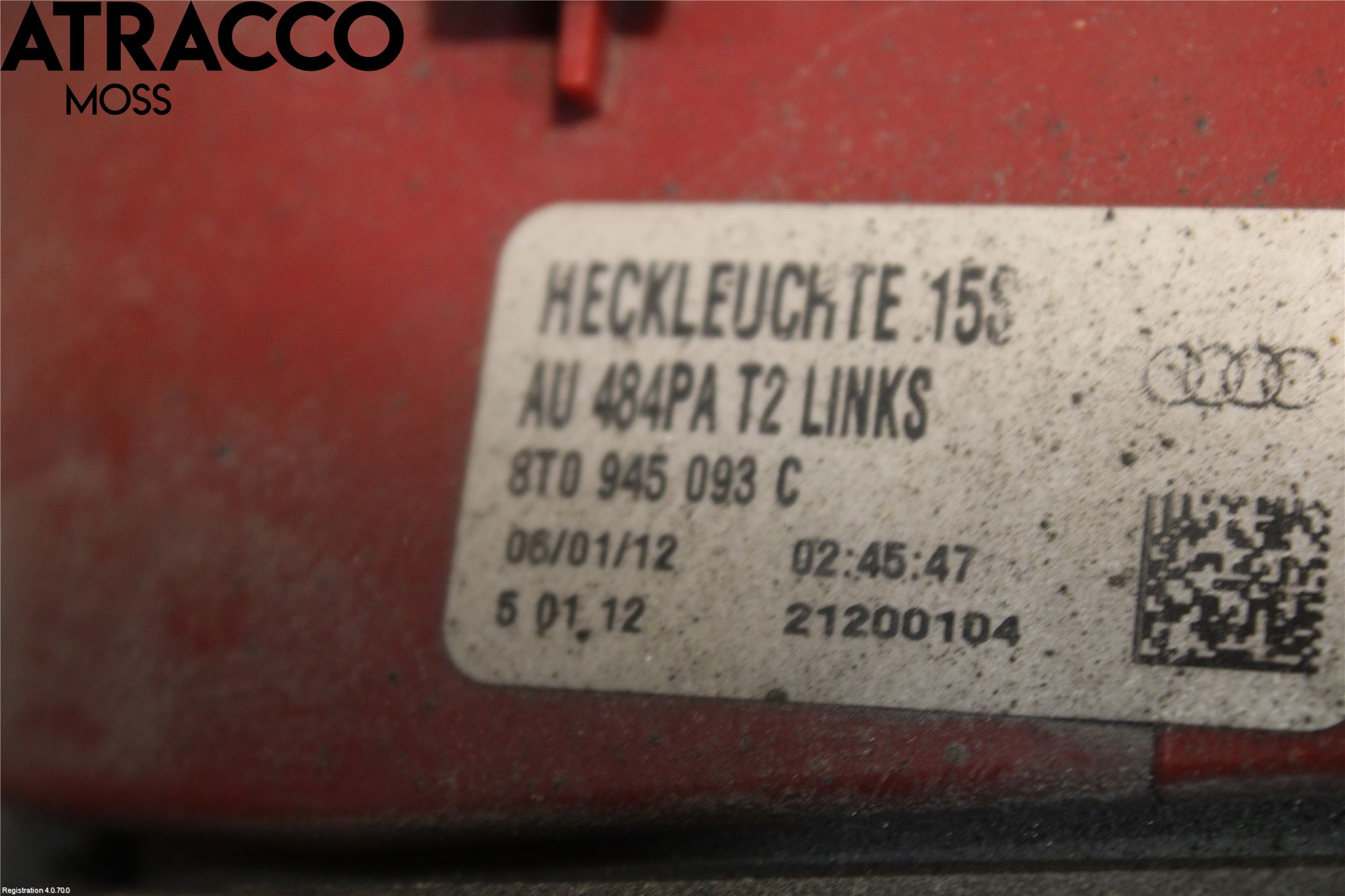 Audi A5 07-16 Bakljus Lucka Vä