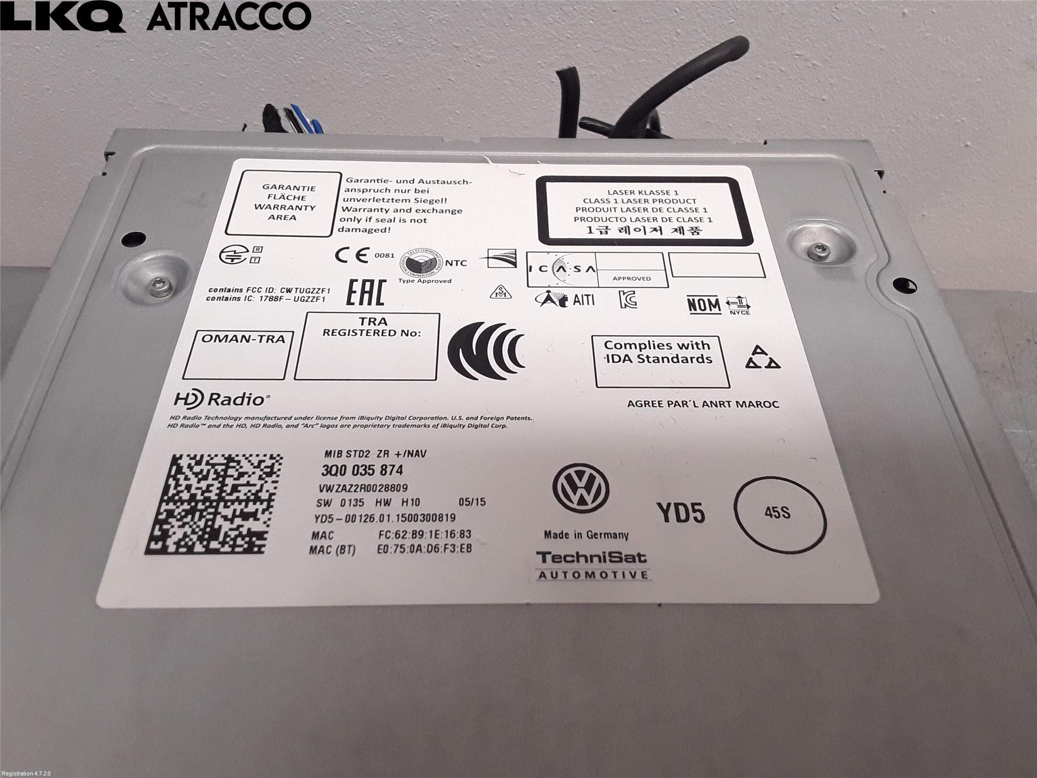 Volkswagen VW PASSAT 15-19 Cd Radio - Multimediapanel