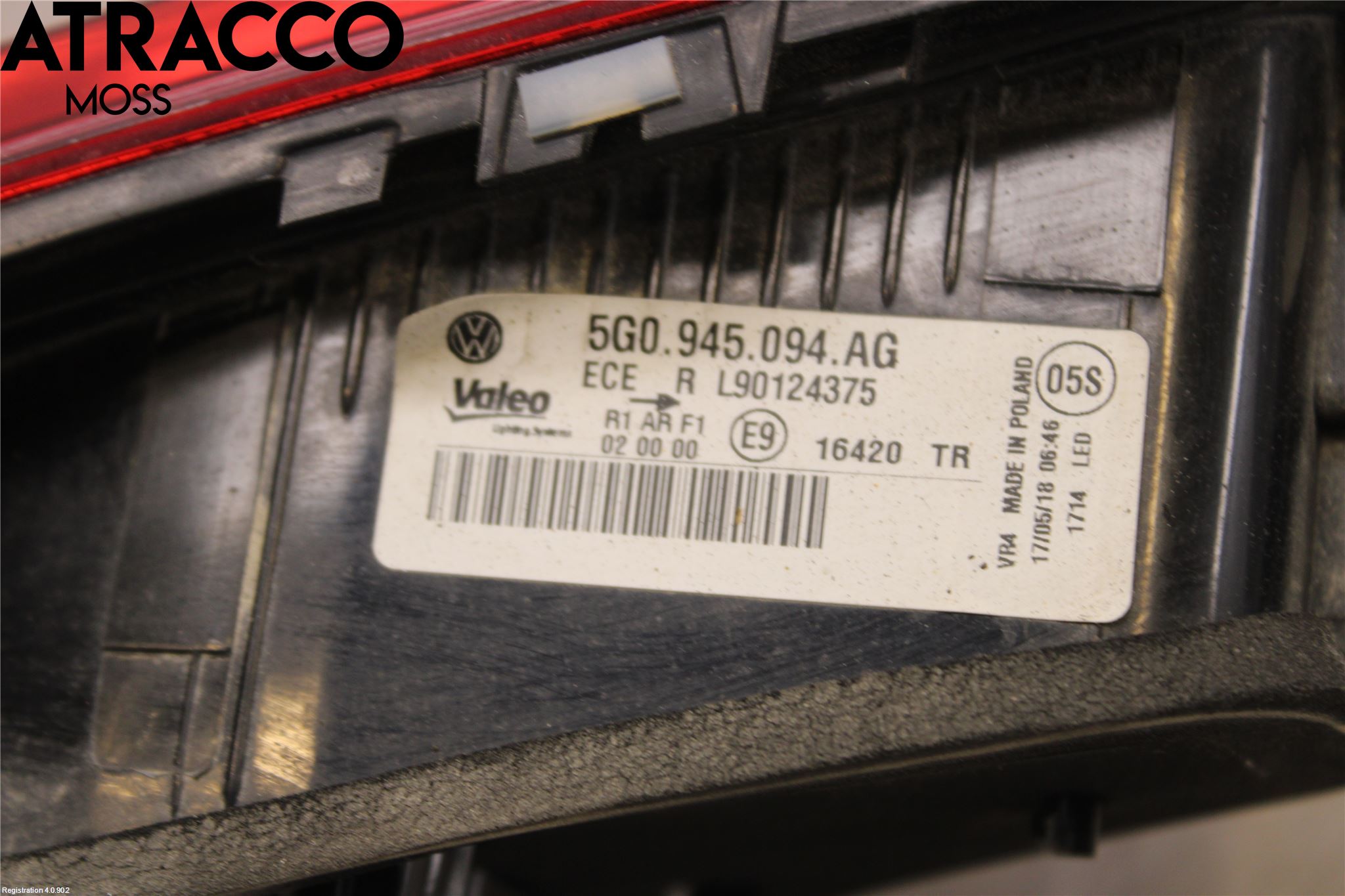Volkswagen VW GOLF / E-GOLF VII 13-20 Bakljus Lucka Hö