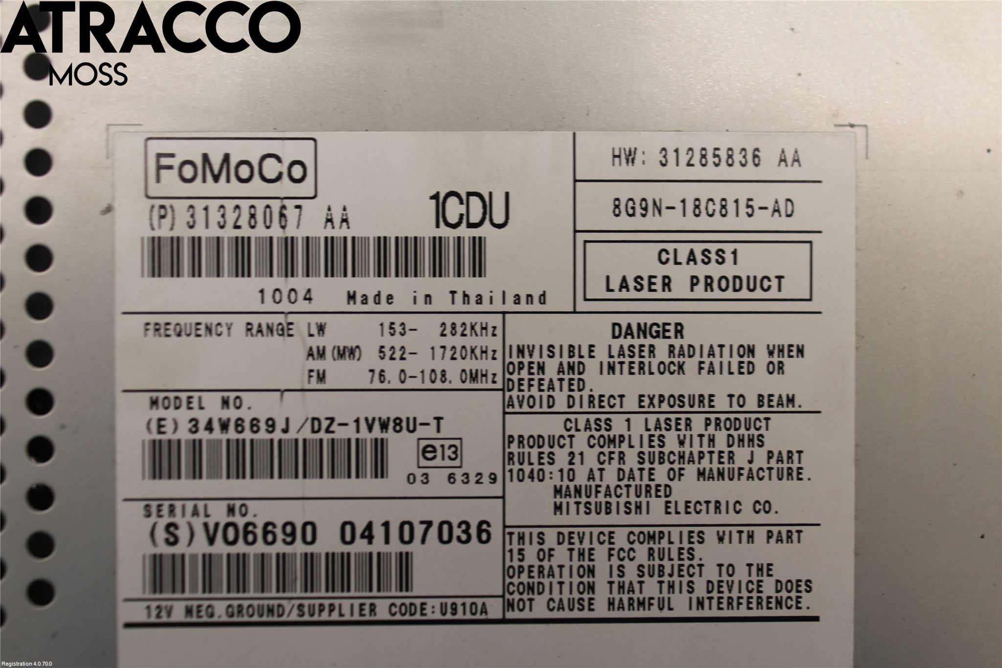 Volvo V70 08-13 Cd Radio - Multimediapanel