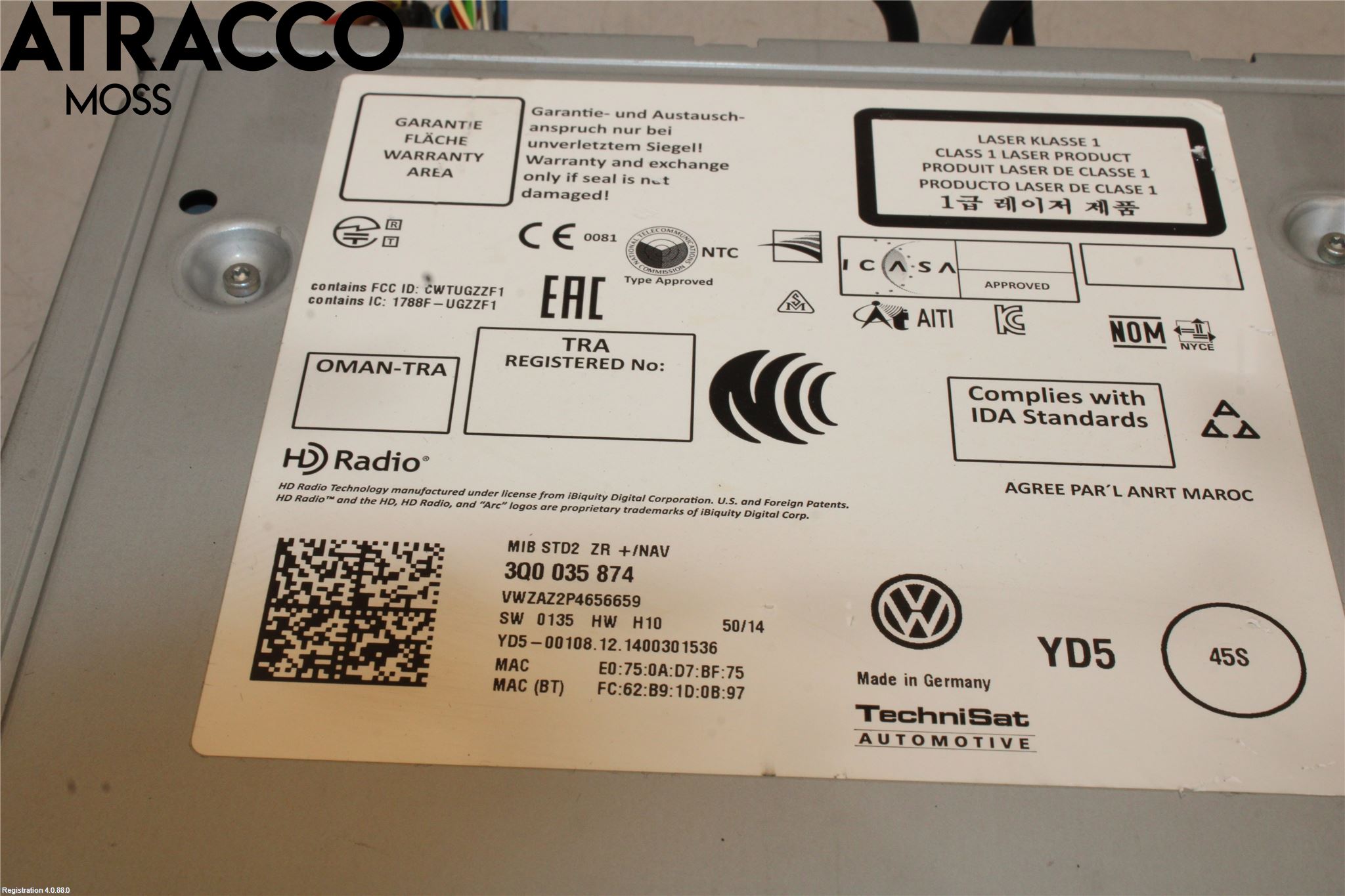 Volkswagen VW PASSAT 15-19 Cd Radio - Multimediapanel