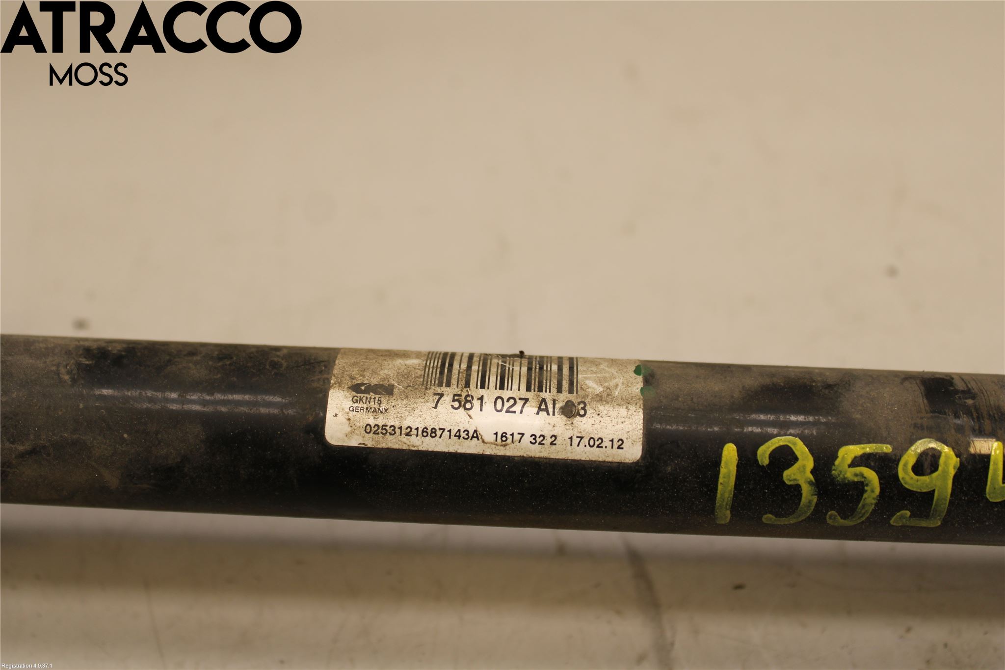 BMW 5 F10/F11/F18 09-17 Drivaxel Bak Vänster