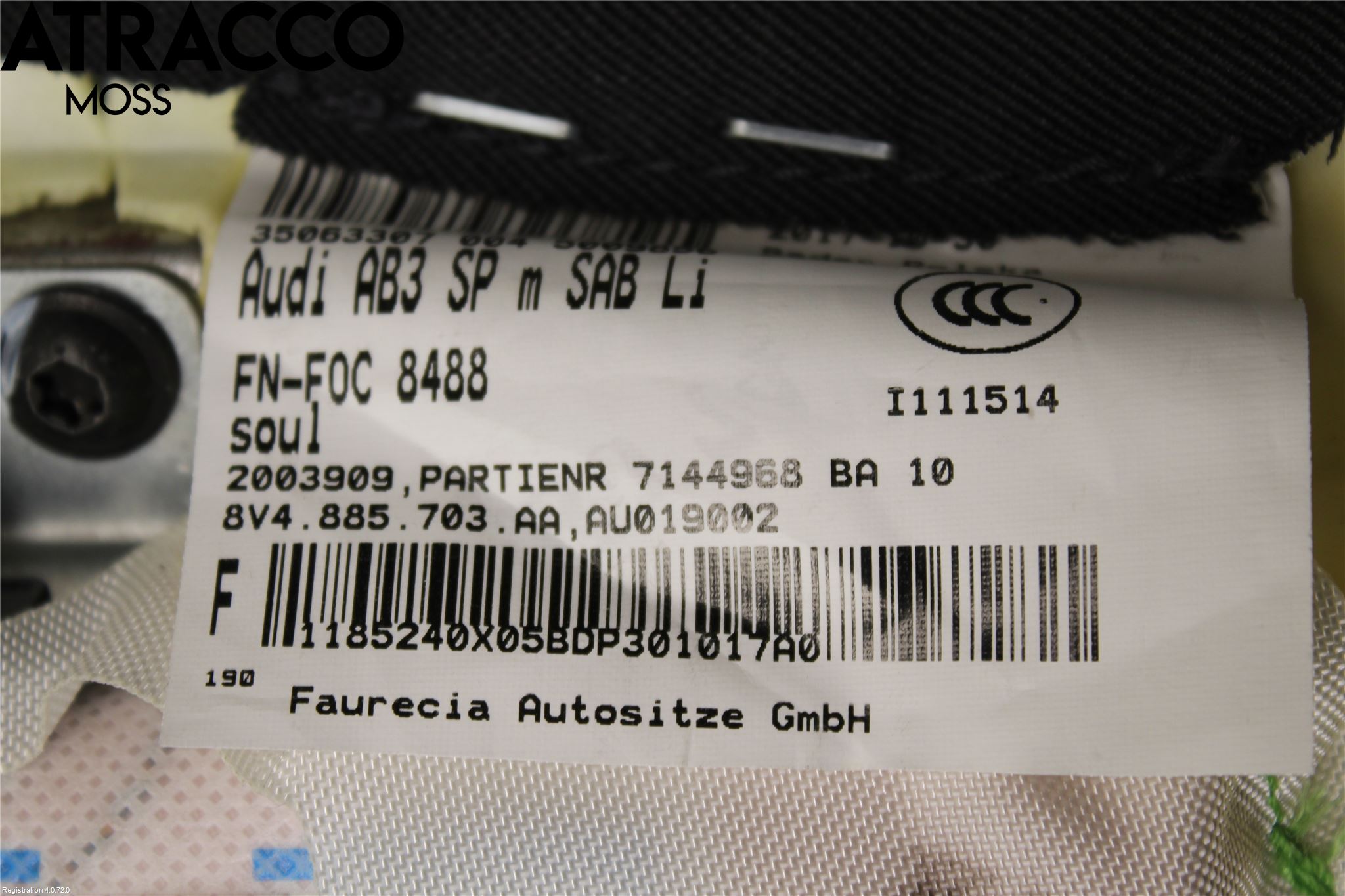 Audi A3/S3 8V 13-20 Inredning Sidoklädsel