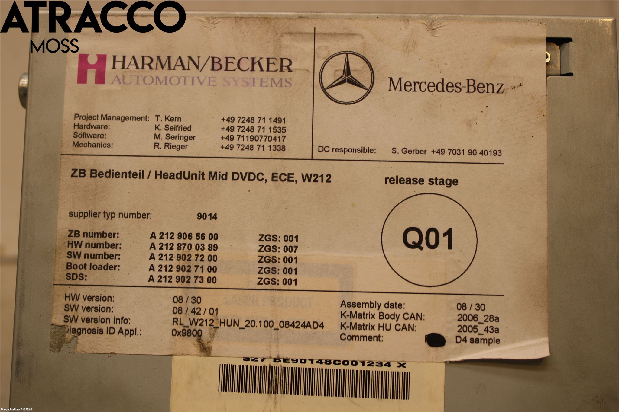 Mercedes-Benz MB E-KLASS (W212) 09-16 Cd Radio - Multimediapanel