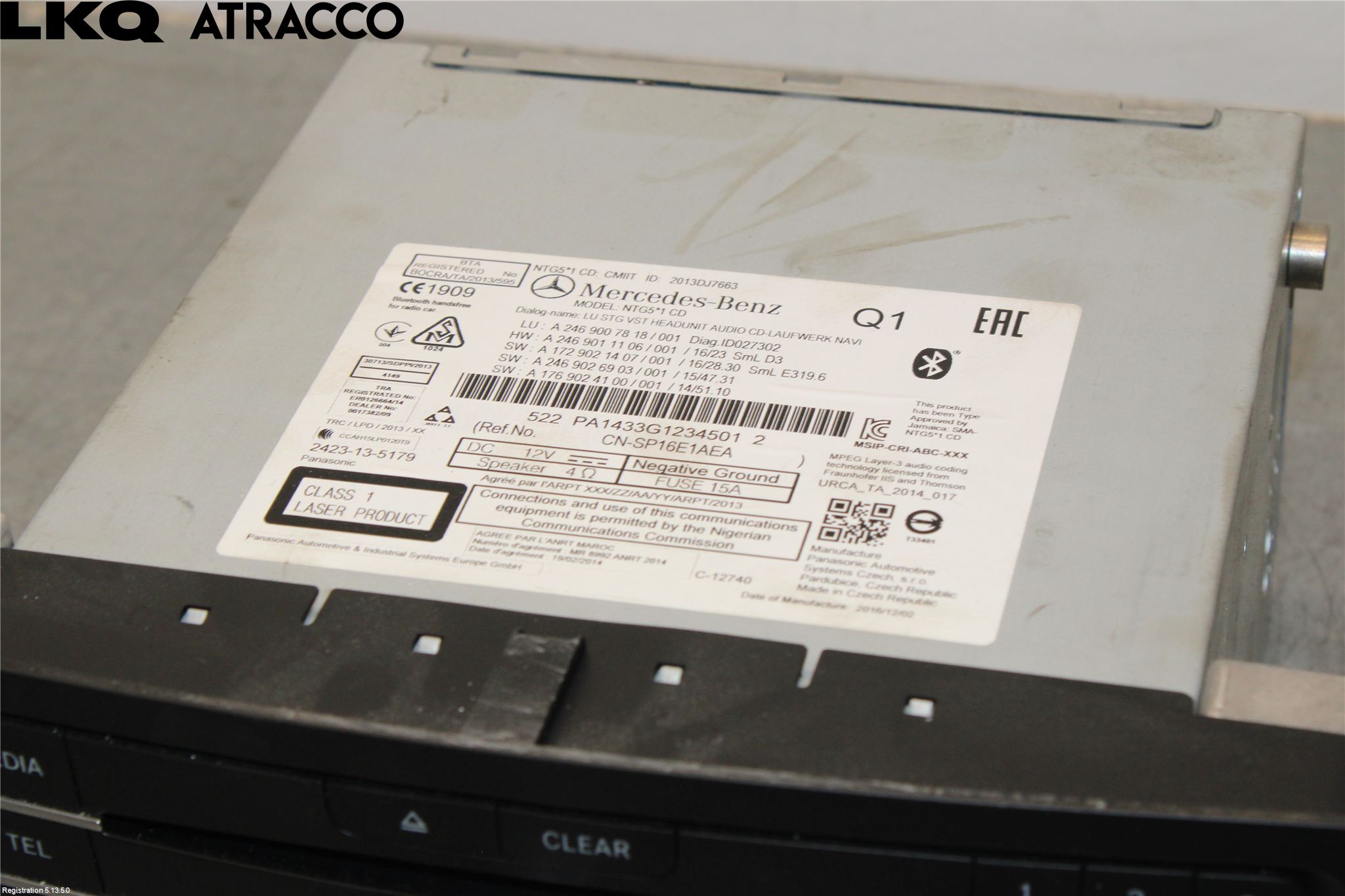 Mercedes-Benz MB B-KLASS (W246/W242) 12-19 Radio
