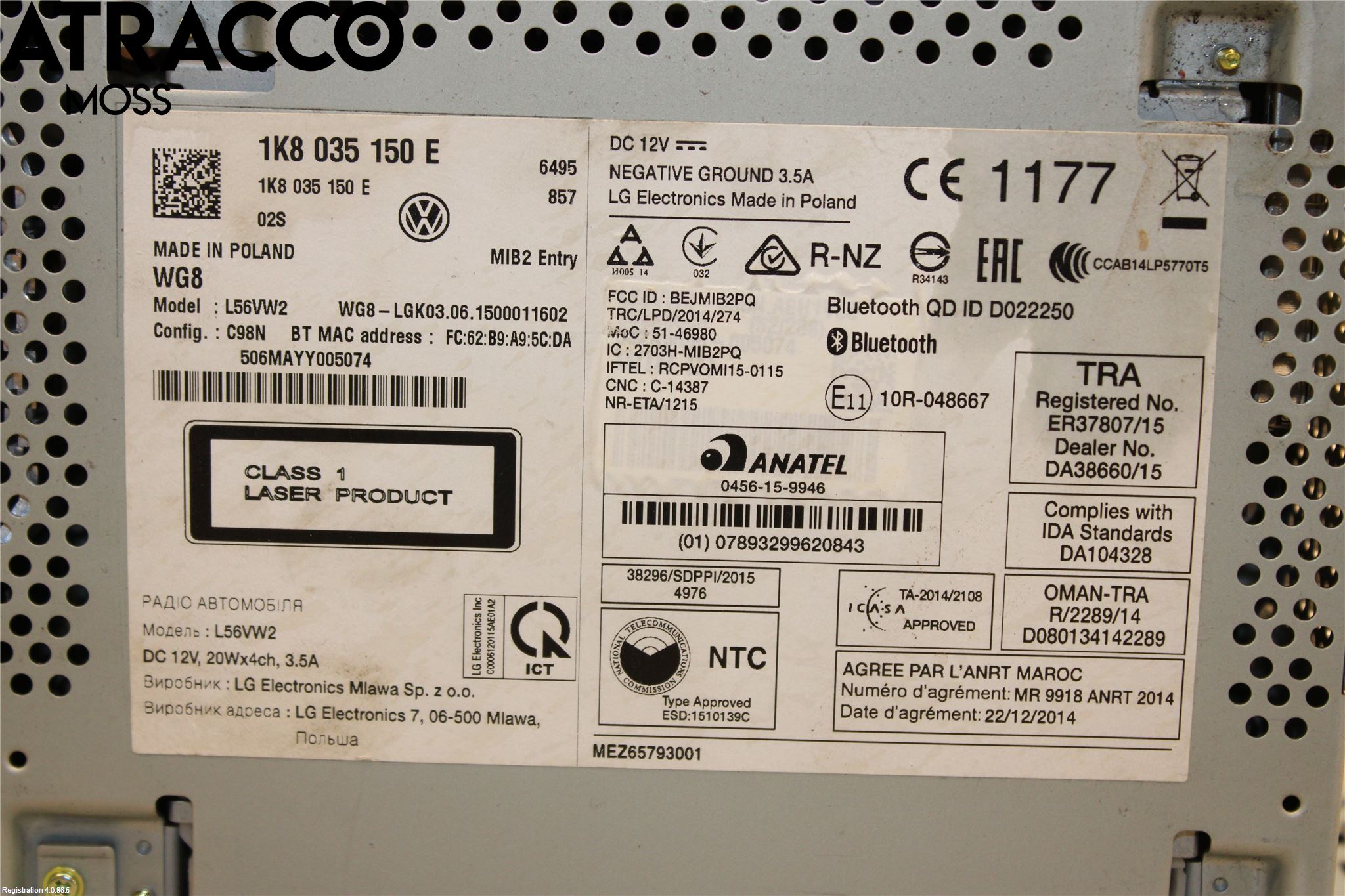 Volkswagen VW CADDY 16-20 Cd Radio - Multimediapanel