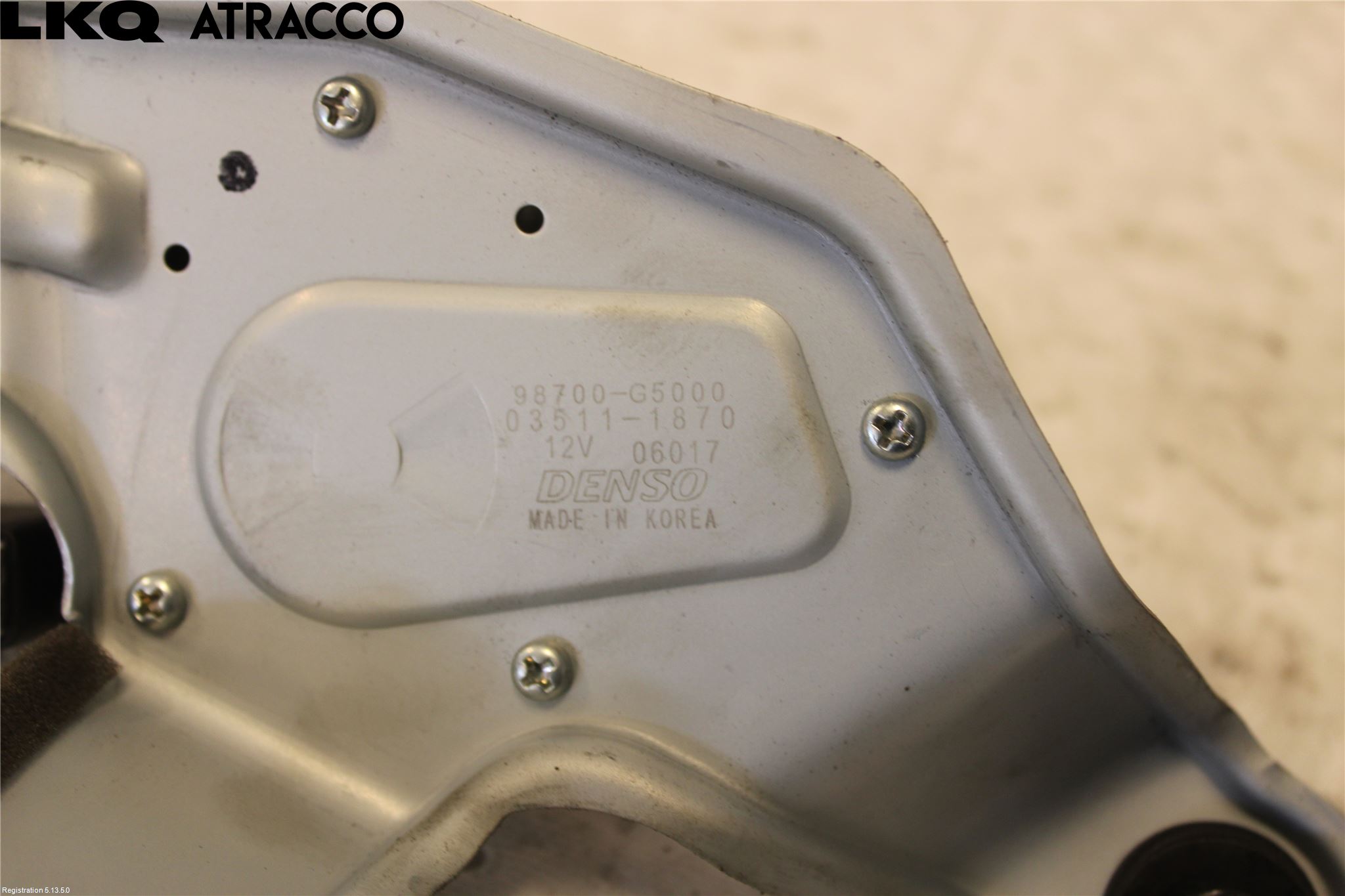 Kia NIRO (DE) 17-22 Torkarmotor Baklucka