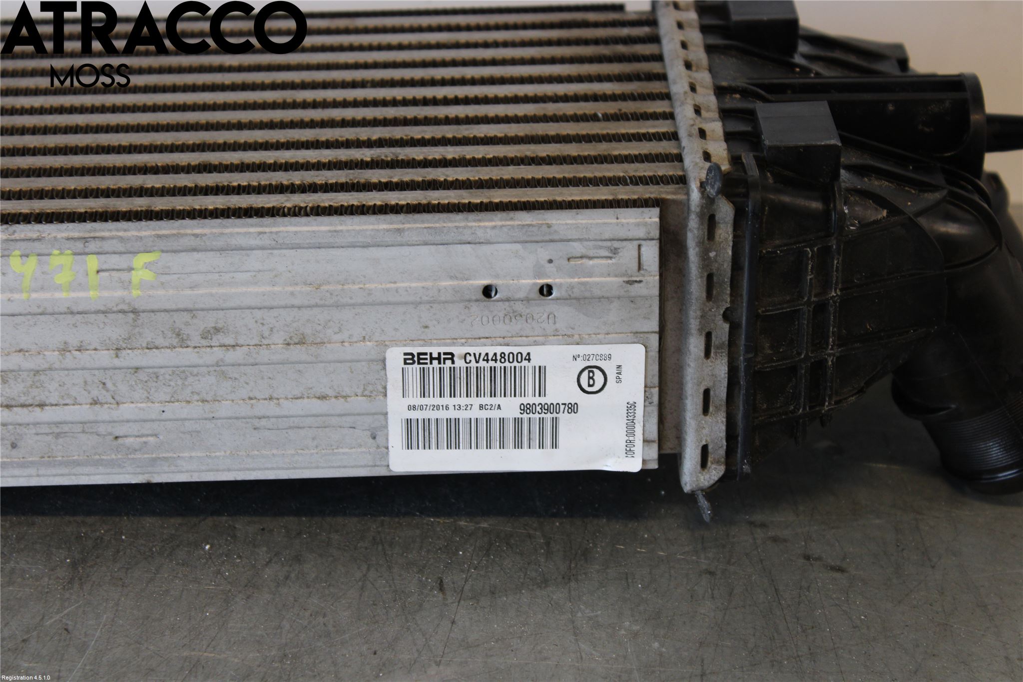 Citroen C4 CACTUS 14-20 Laddluft-Intercooler Kyl