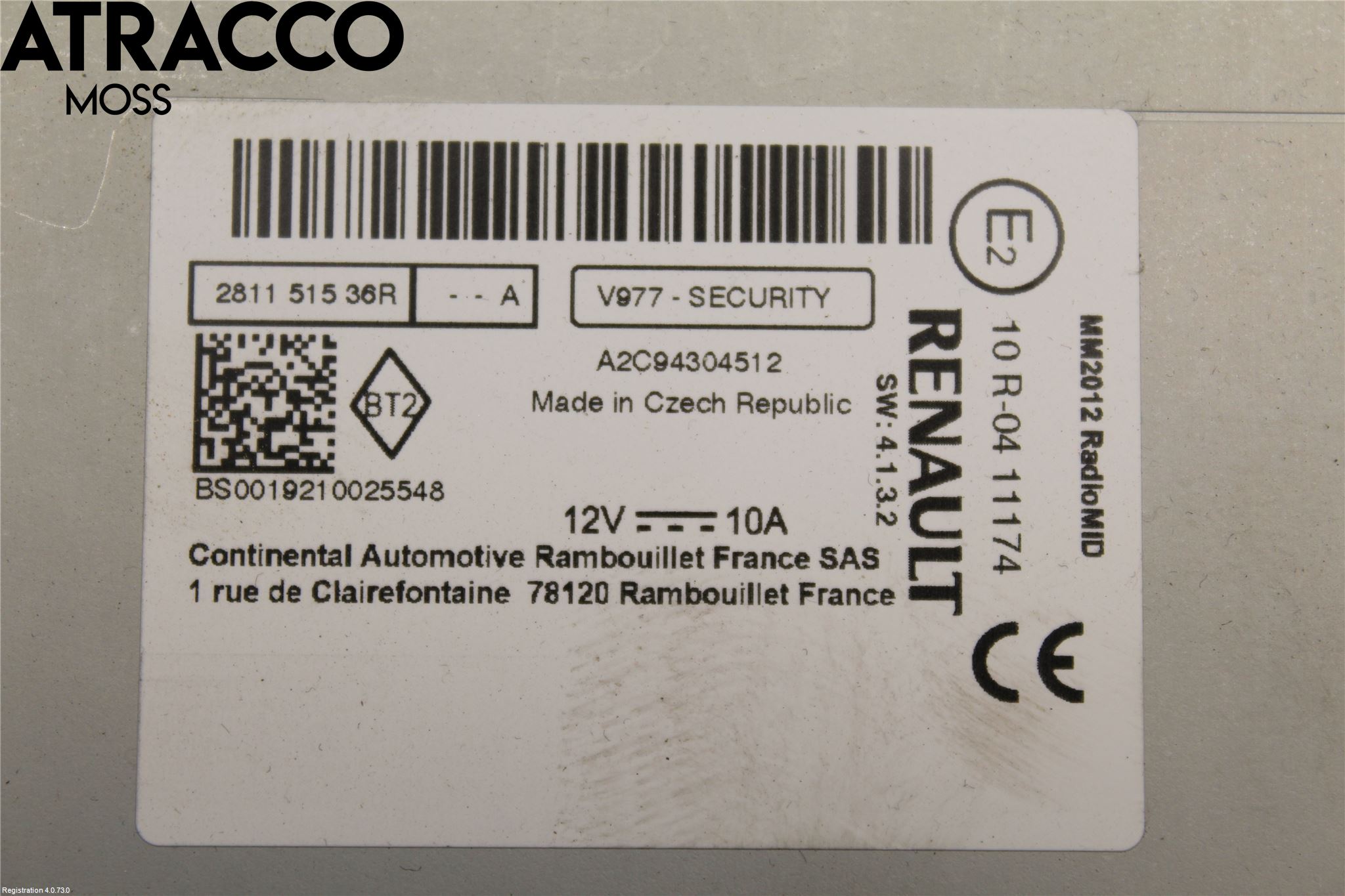 Renault ZOE/E-TECH 13- Cd Radio - Multimediapanel