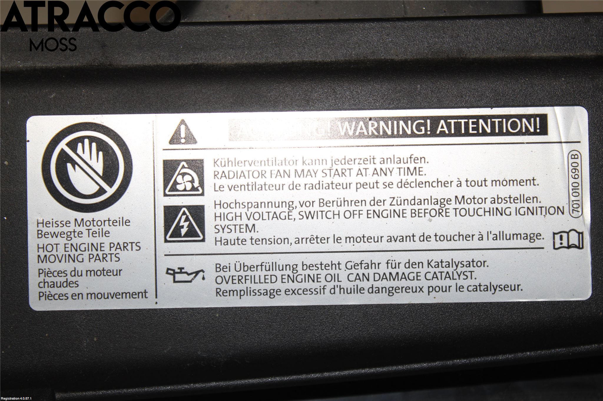 Volkswagen VW GOLF / E-GOLF VII 13-20 Deflektor Plåt-Plast Kylning