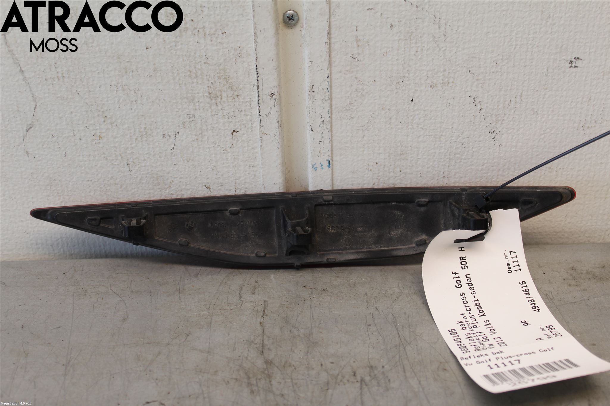 Volkswagen VW GOLF / E-GOLF VII 13-20 Dimljus/Reflex Bak