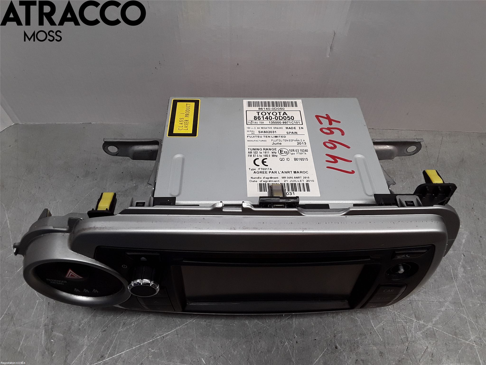 Toyota YARIS XP130 12-14 Radio