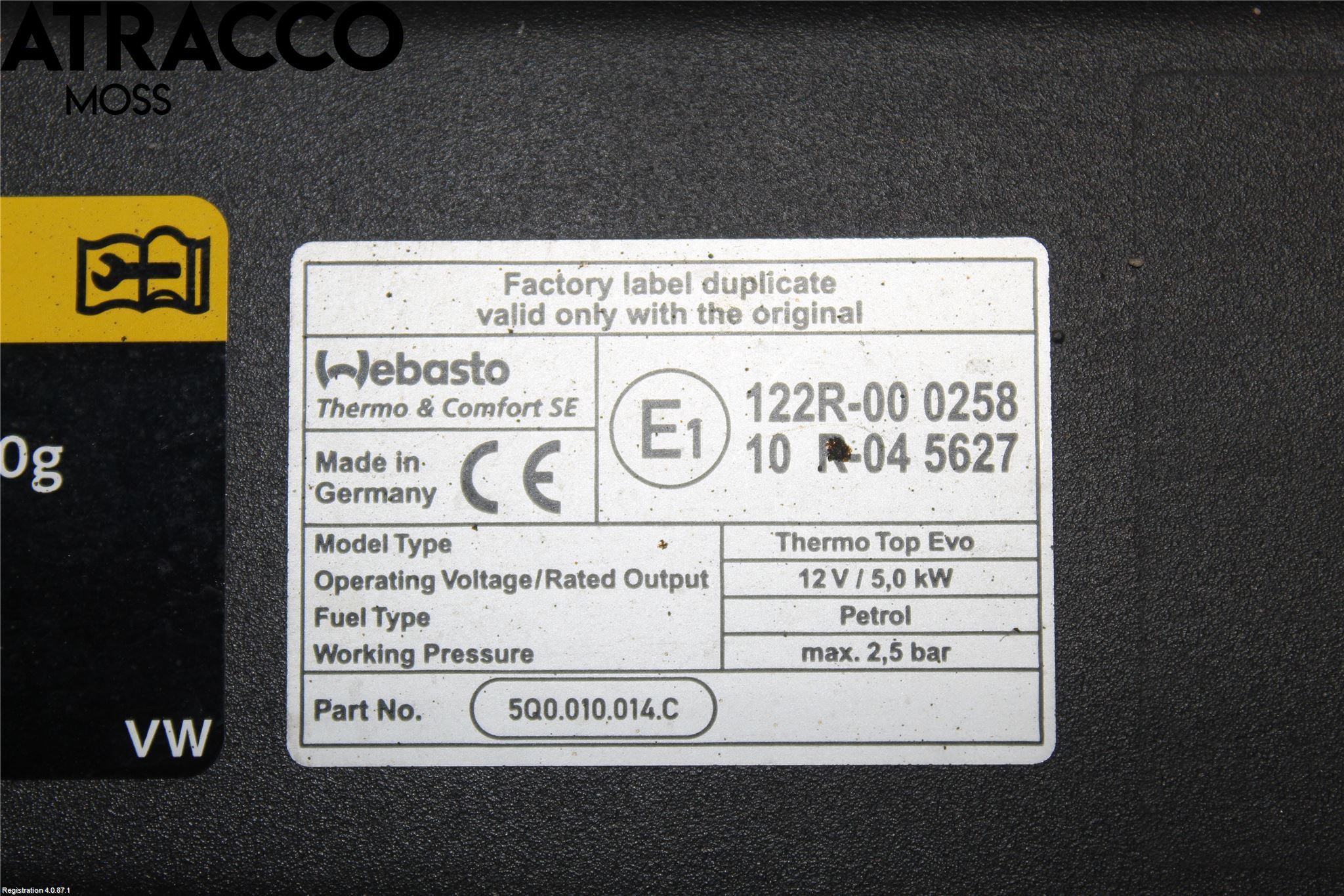Volkswagen VW GOLF / E-GOLF VII 13-20 Deflektor Plåt-Plast Kylning