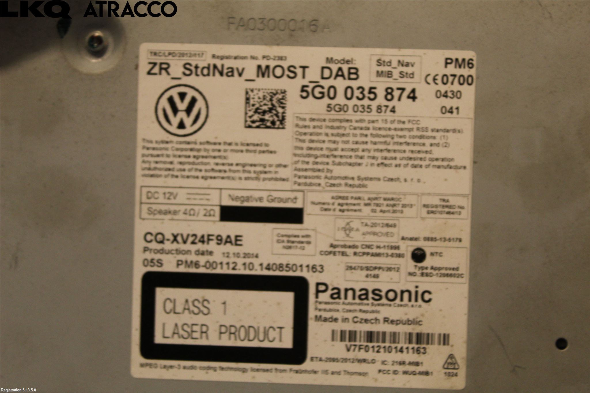 Volkswagen VW GOLF / E-GOLF VII 13-20 Gps Navigator