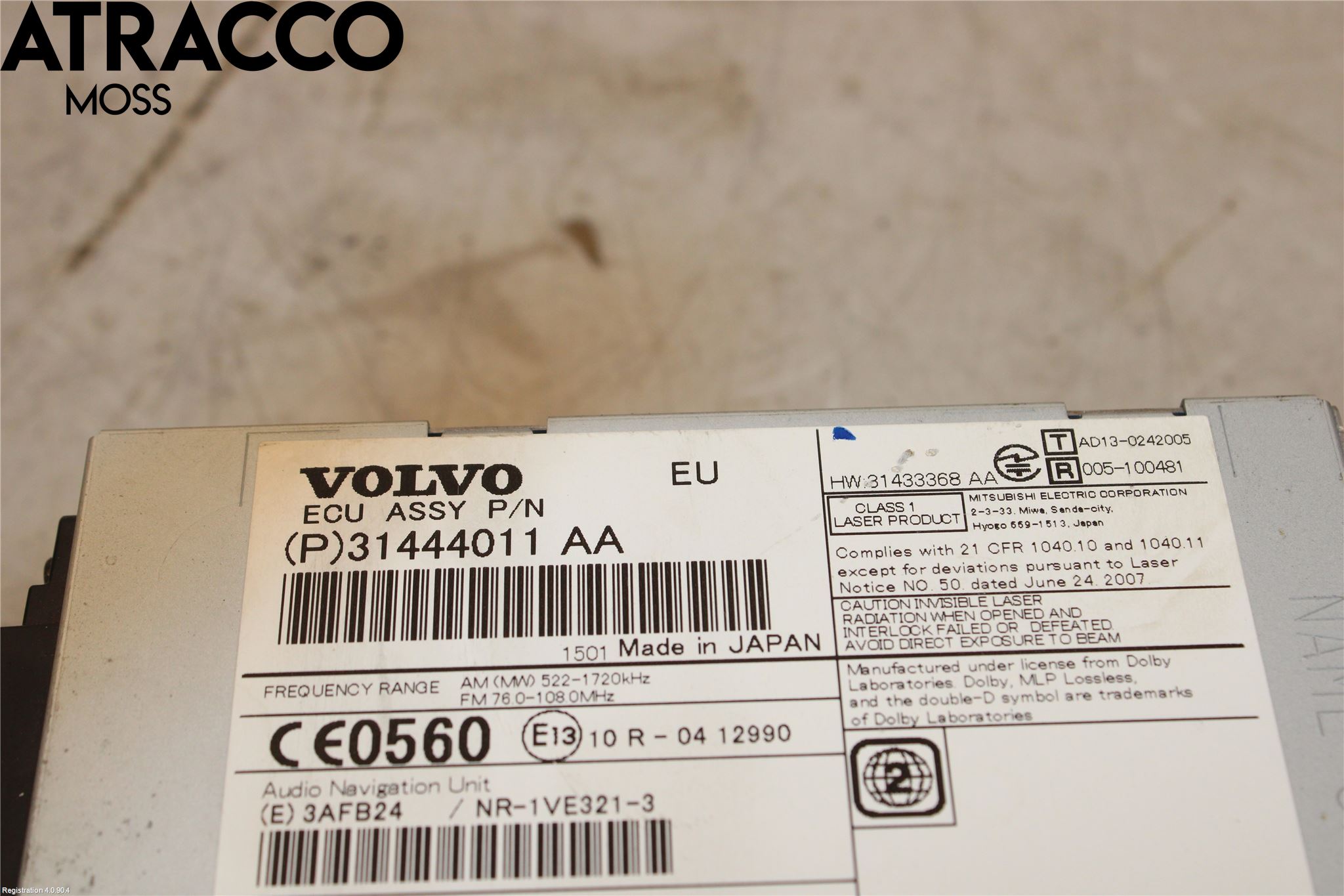 Volvo V40 12-19 Cd Radio - Multimediapanel