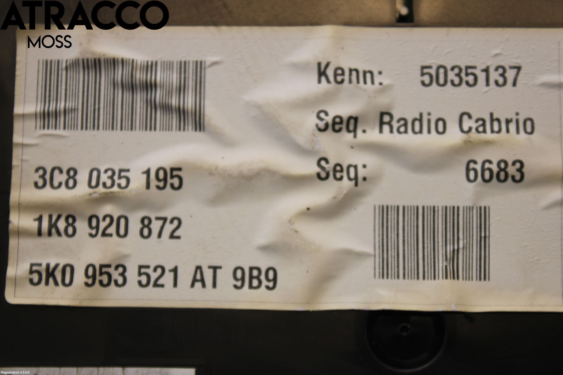 Volkswagen VW SCIROCCO 09-17 Instrument Komb