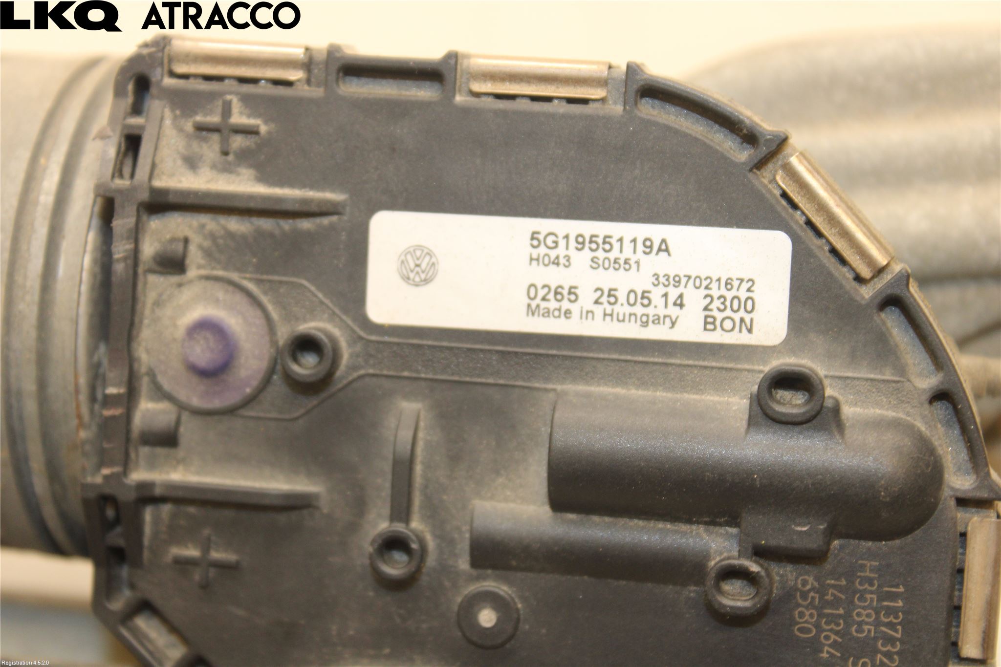 Volkswagen VW GOLF / E-GOLF VII 13-20 Torkarmotor Vindruta