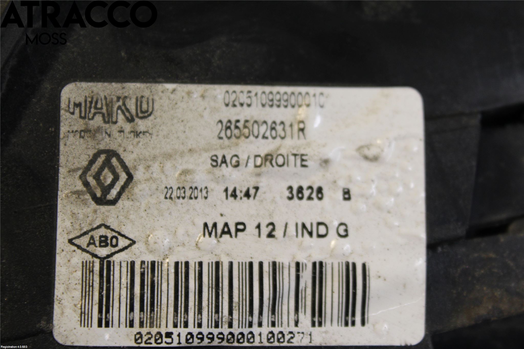Renault CLIO IV 12-16 Bakljus Höger