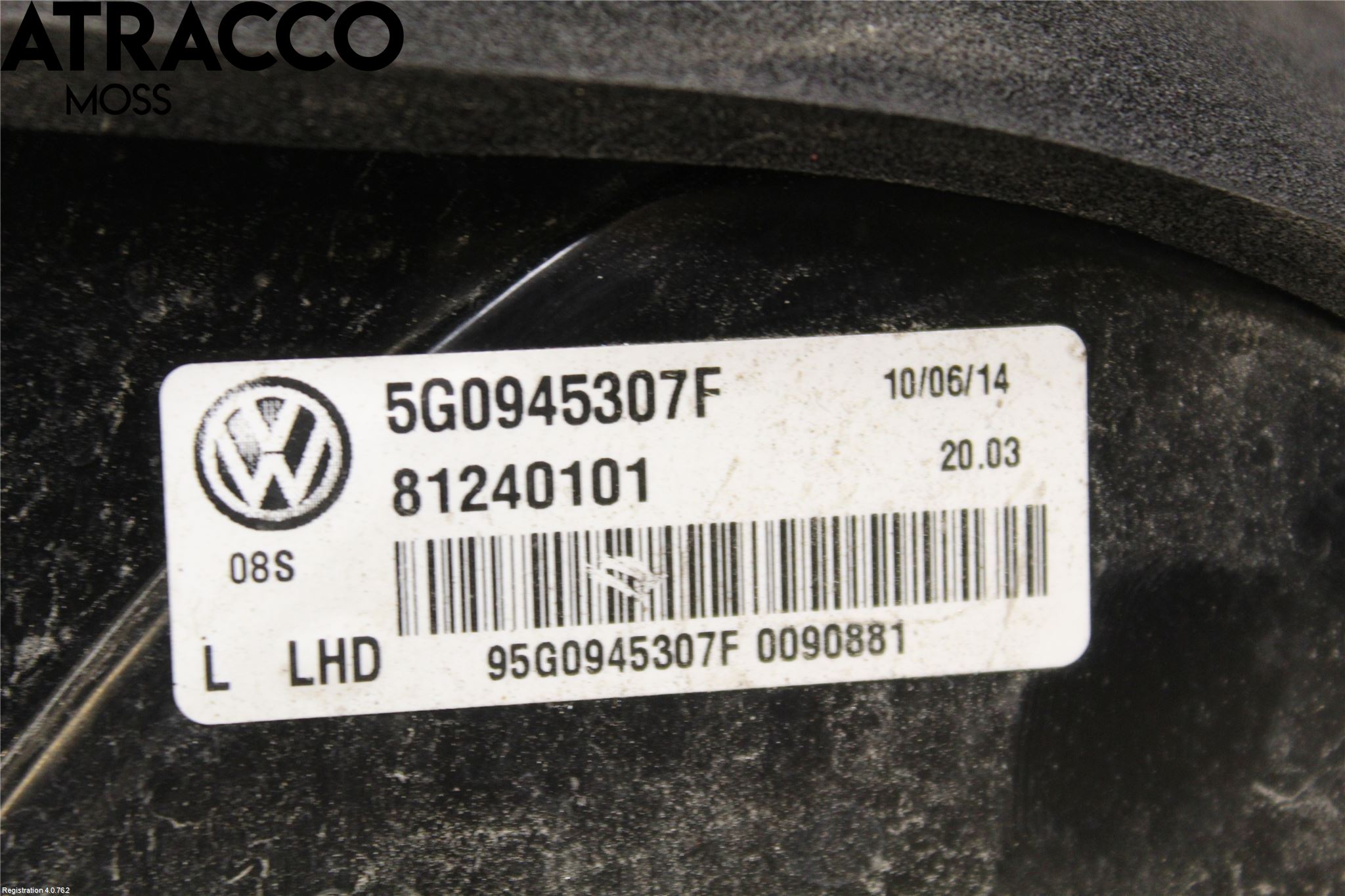 Volkswagen VW GOLF / E-GOLF VII 13-20 Bakljus Lucka Vä