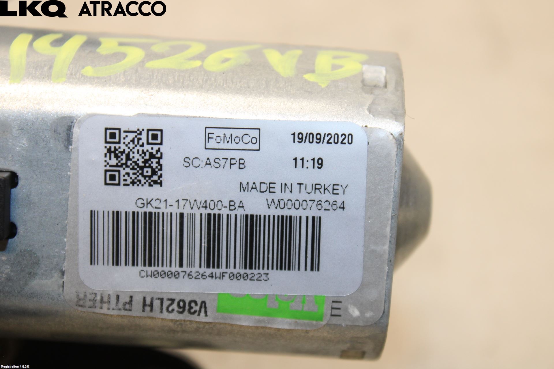 Ford TRANSIT/TOURNEO CUSTOM 13-24 Torkarmotor Baklucka