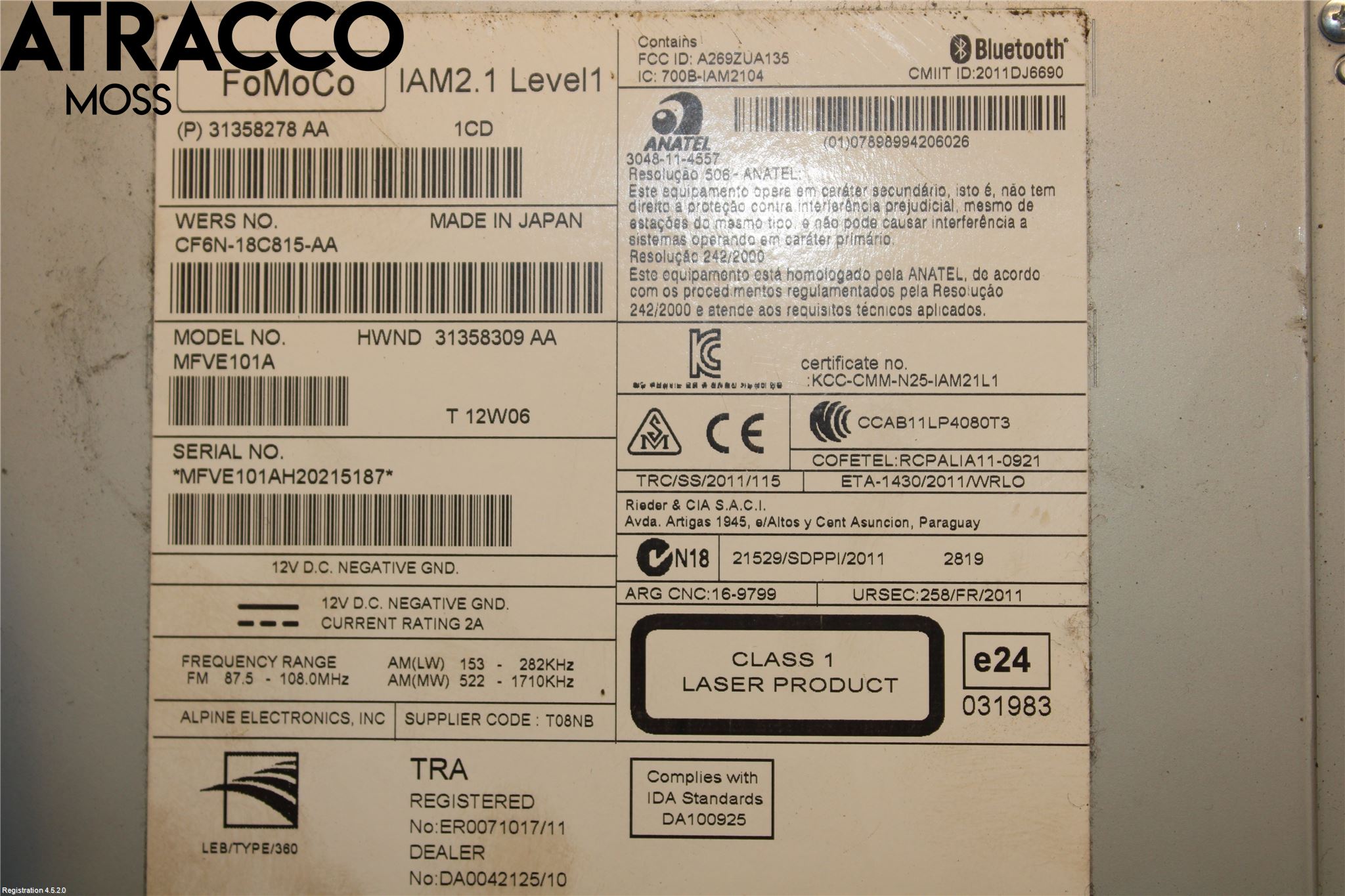 Volvo V60 11-13 Cd Radio - Multimediapanel