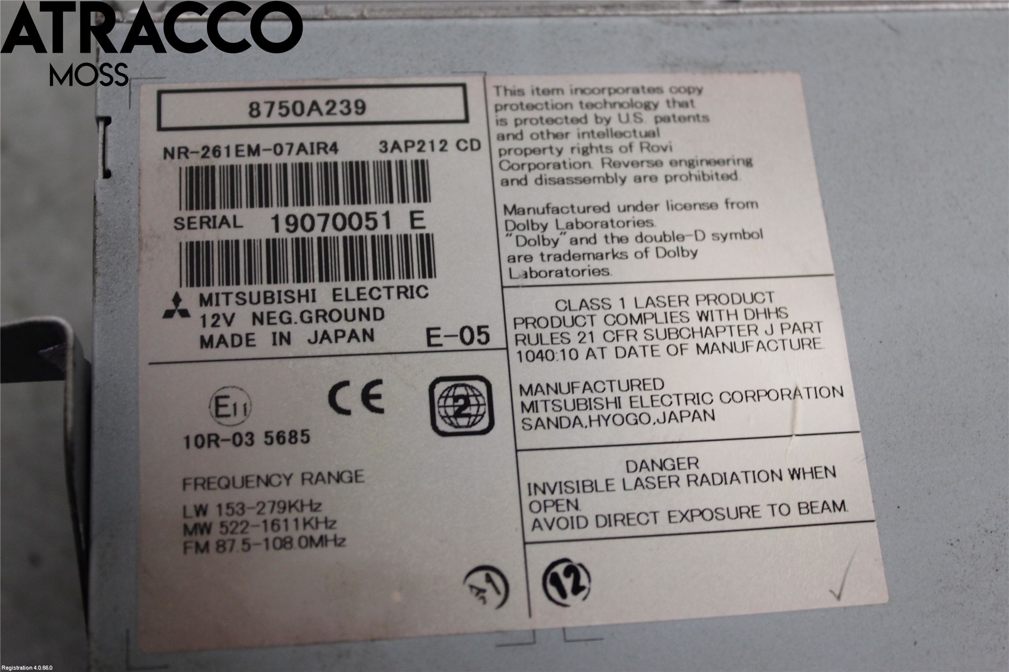 Mitsubishi ASX 10-22 Bildskärm