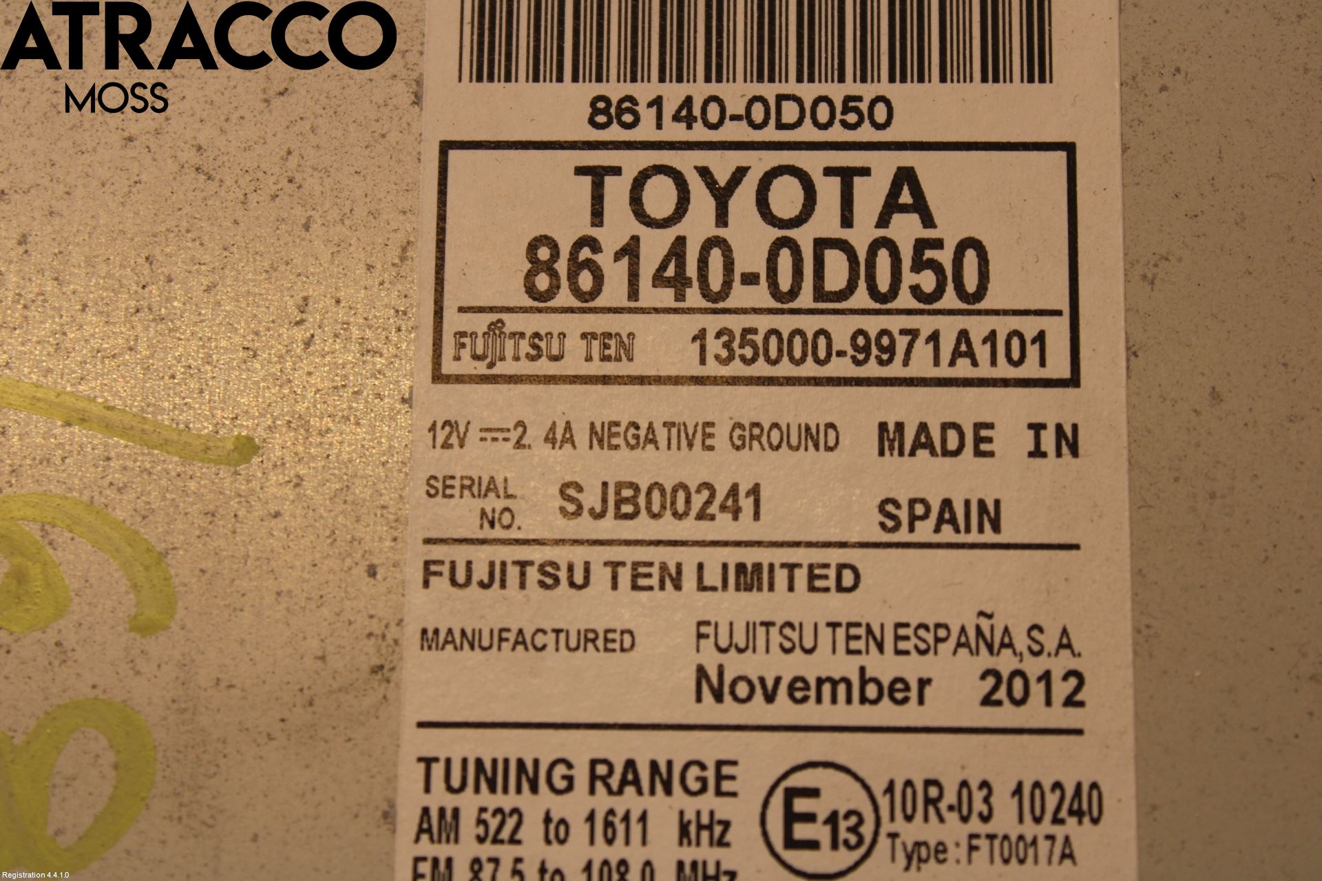 Toyota YARIS XP130 12-14 Cd Radio - Multimediapanel