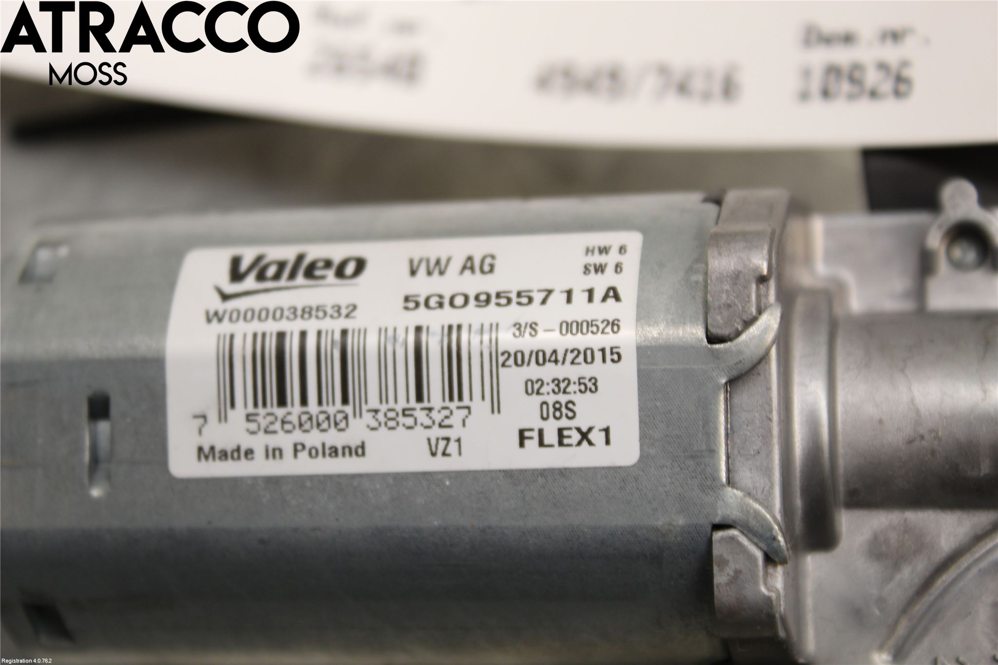 Volkswagen VW GOLF / E-GOLF VII 13-20 Torkarmotor Baklucka