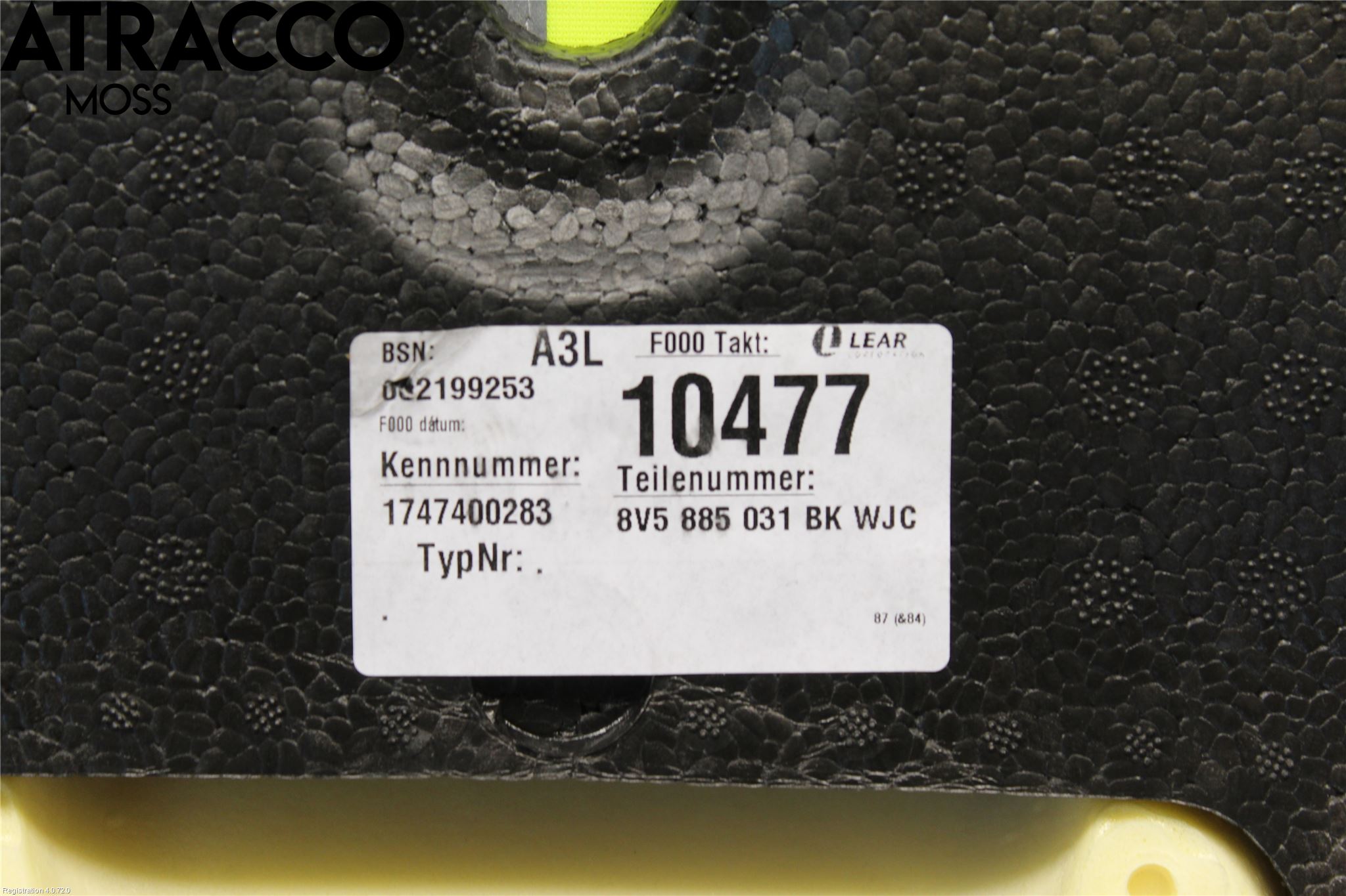 Audi A3/S3 8V 13-20 Inredning Sittdyna Bak